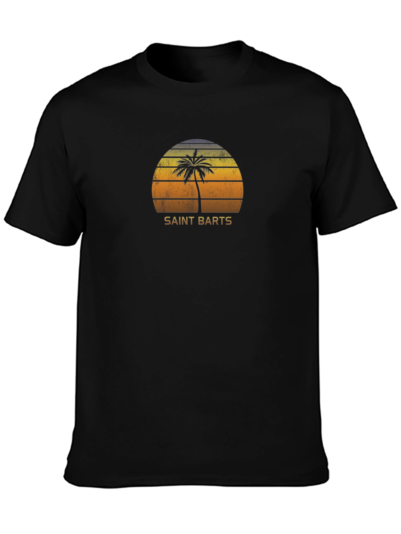 Saint Barts Palm Tree Sunset Graphic T-Shirt