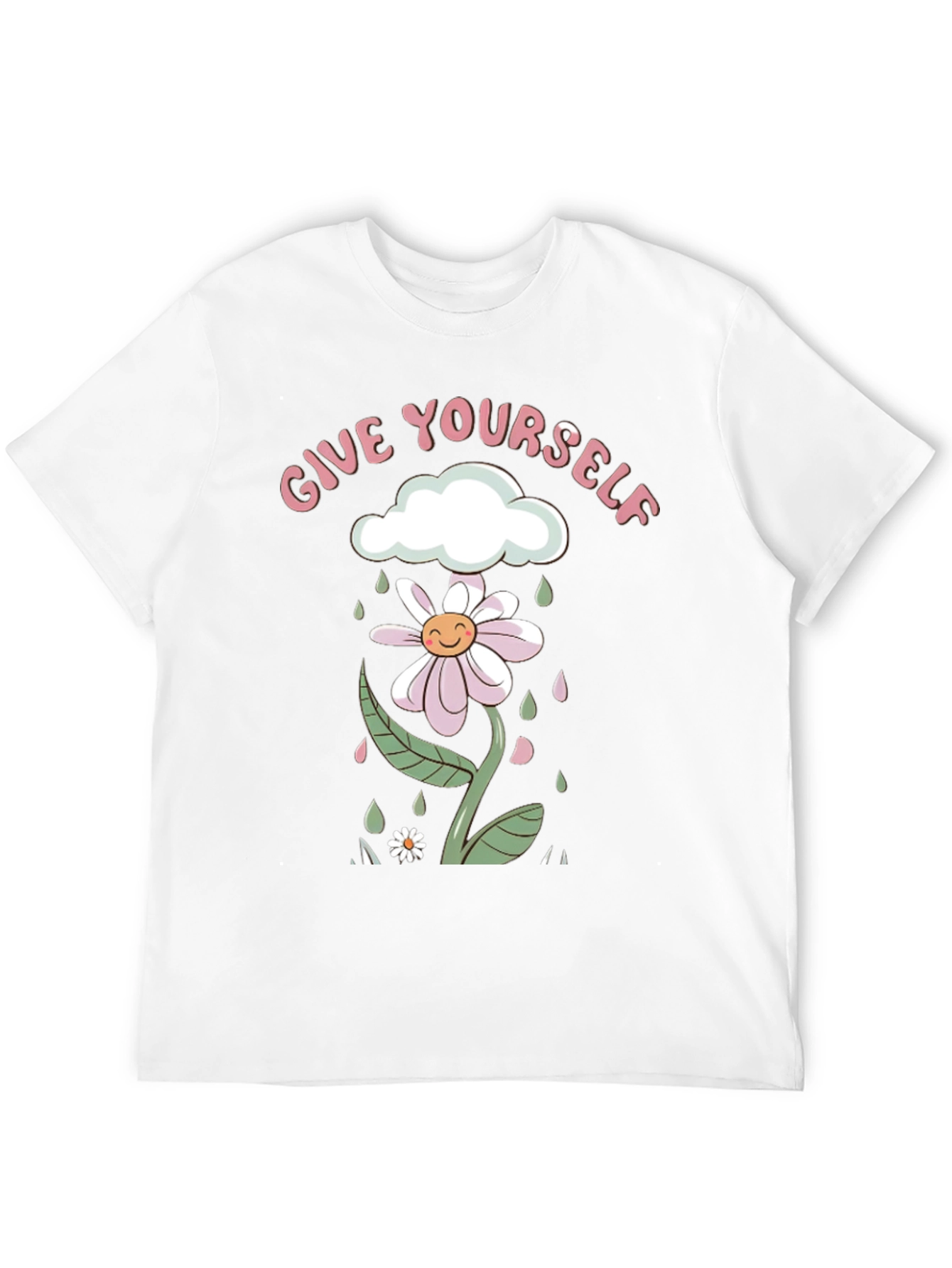 Give Yourself Flower Tee - Black Graphic Print Shirt