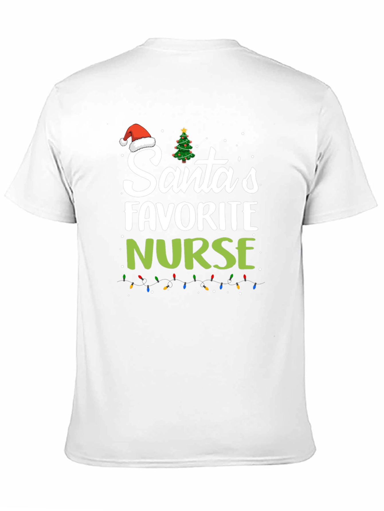 Santas Favorite Nurse Christmas Graphic T-Shirt