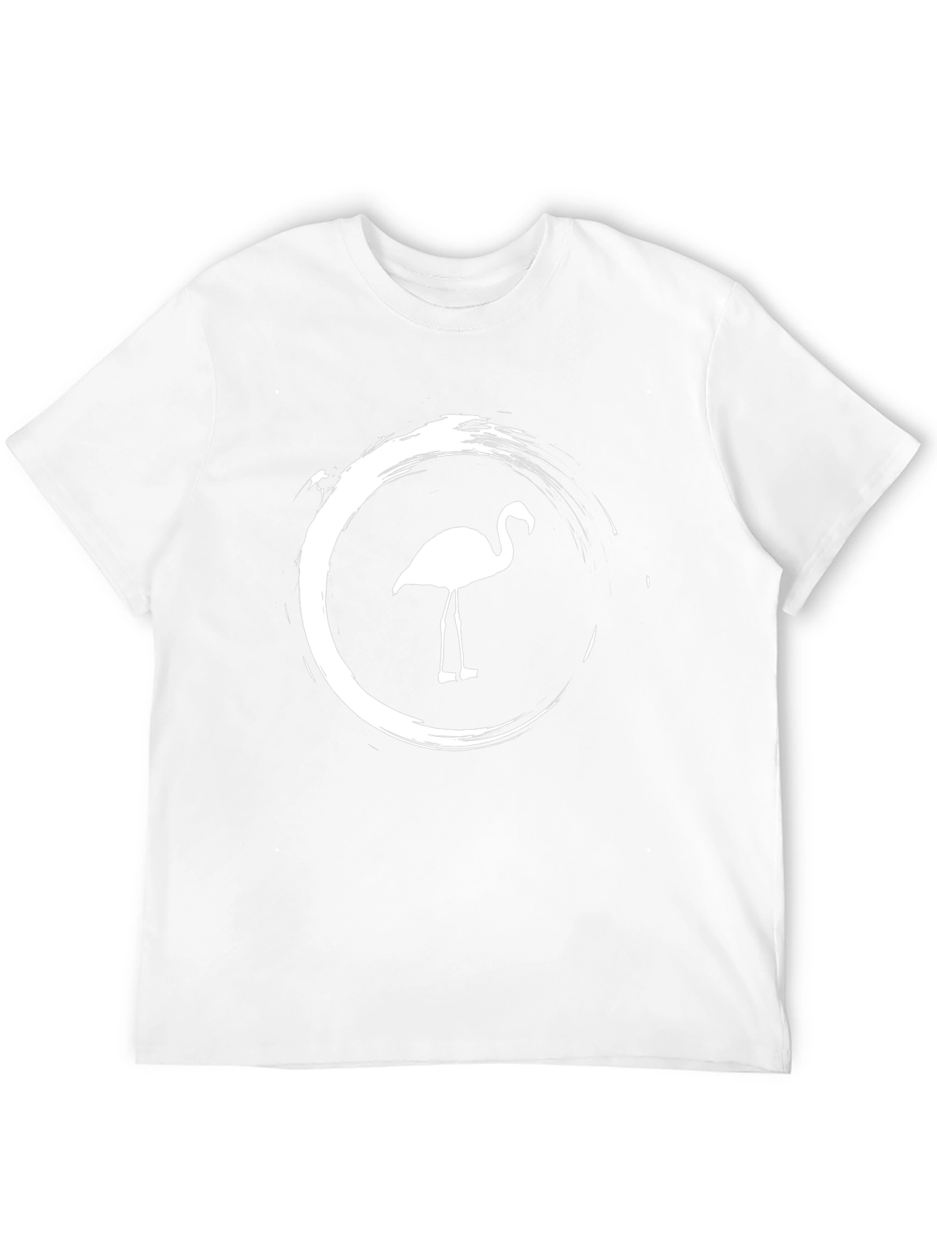 Black Flamingo Circle Graphic Tee - Casual Comfort