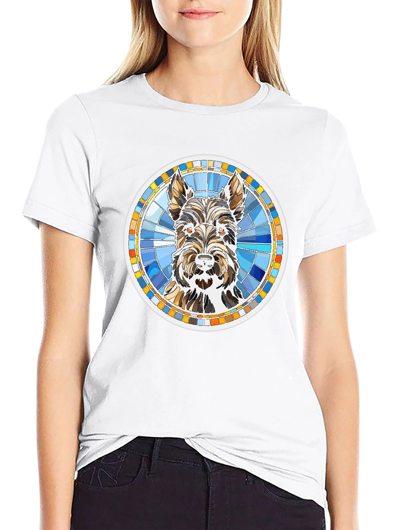 Dog Breed Graphic Tee - Round Mosaic Design