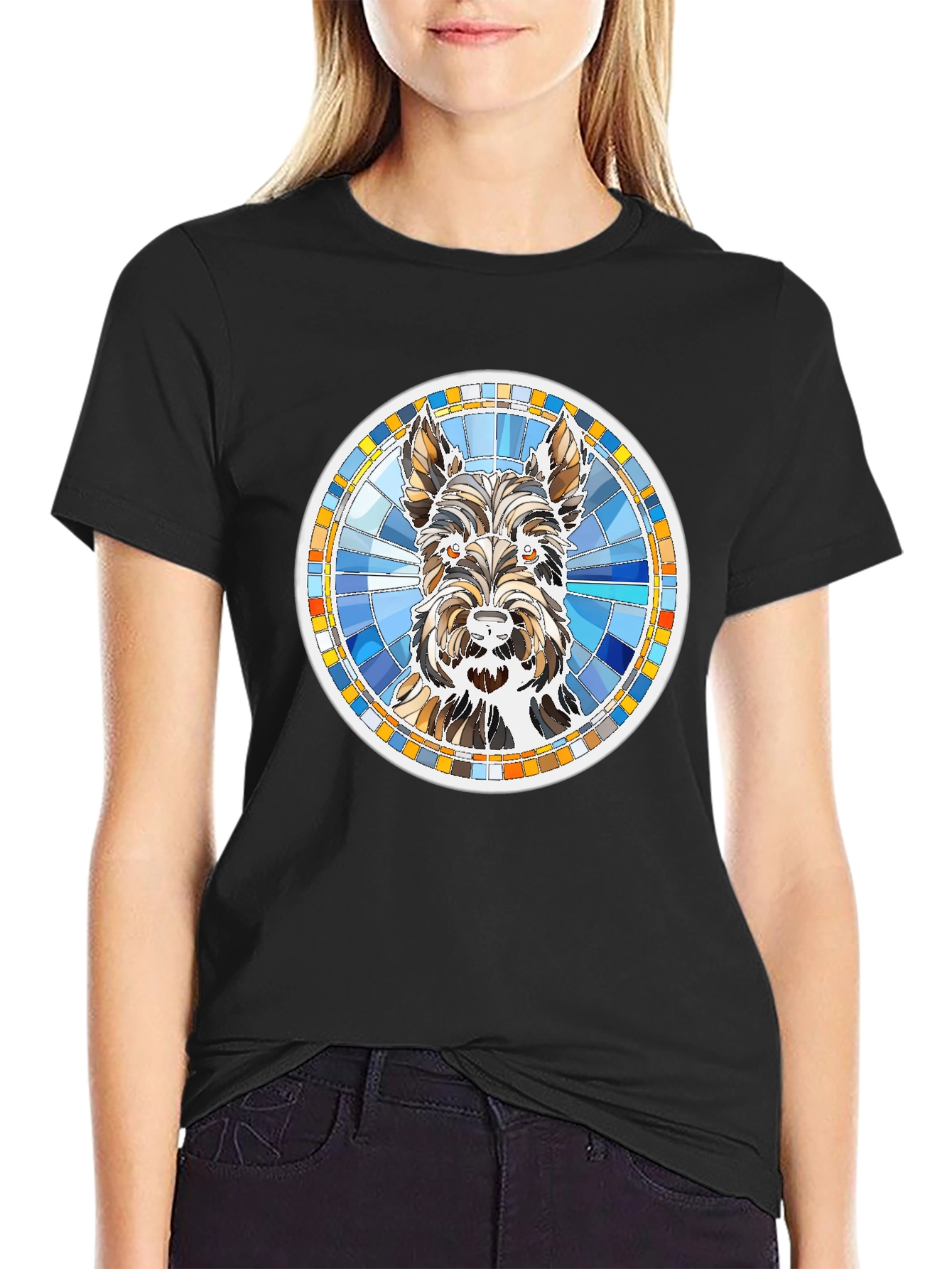 Dog Breed Graphic Tee - Round Mosaic Design