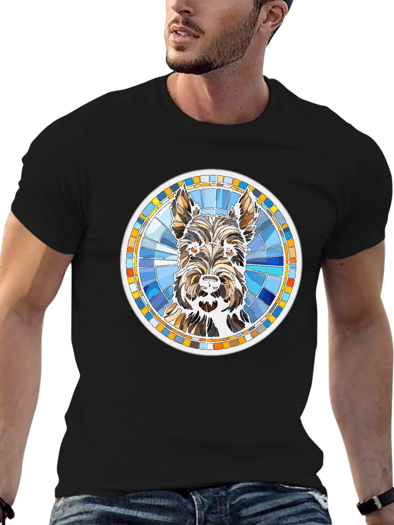 Dog Breed Graphic Tee - Round Mosaic Design