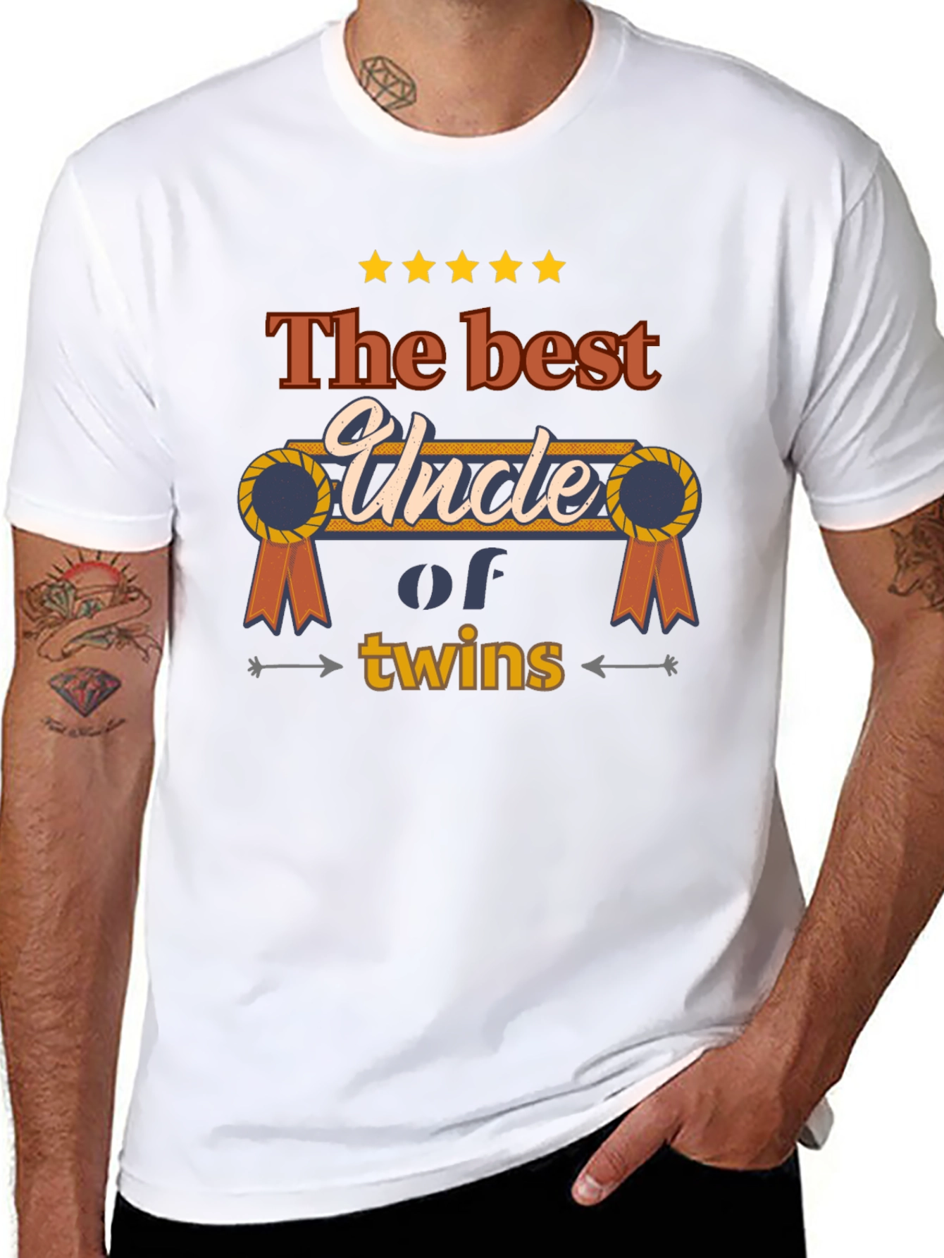Best Uncle of Twins T-Shirt - Novelty Family Tee
