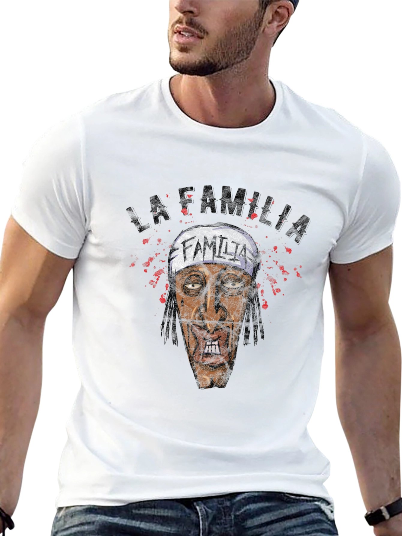 La Familia Graphic Print Black T-Shirt