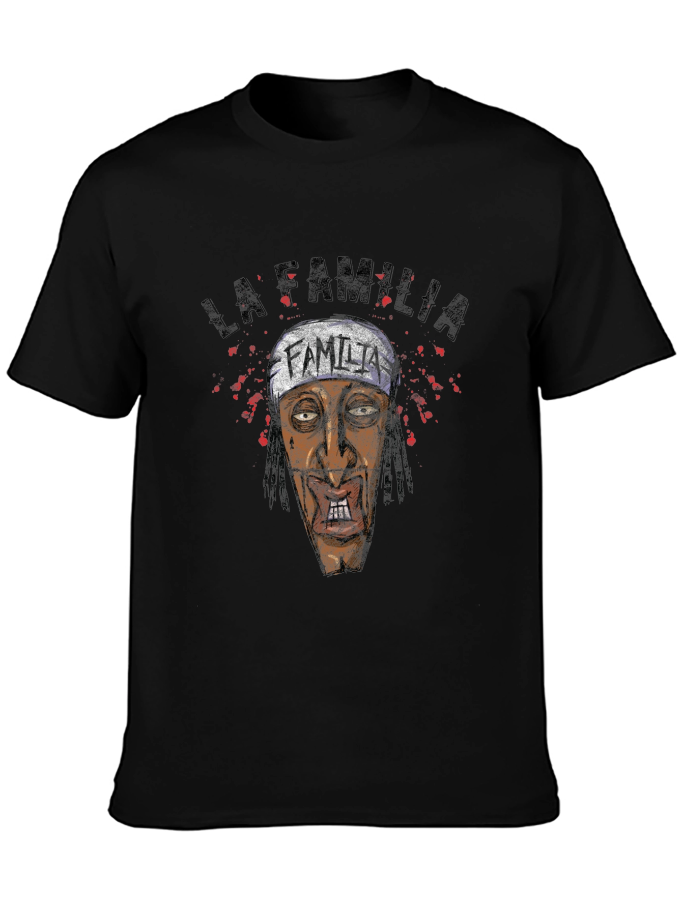 La Familia Graphic Print Black T-Shirt