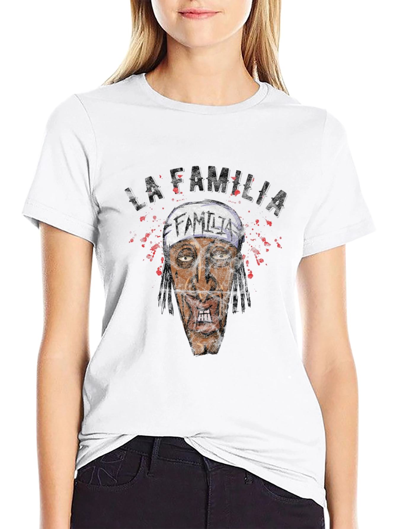 La Familia Graphic Print Black T-Shirt
