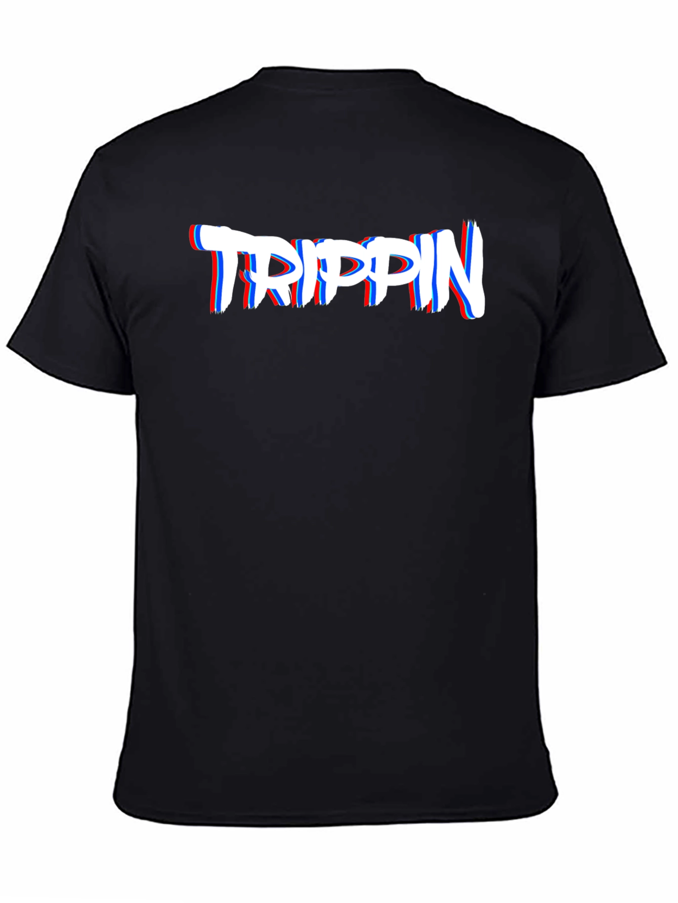 Trippin Glitch Effect Graphic Tee - Stylish Streetwear
