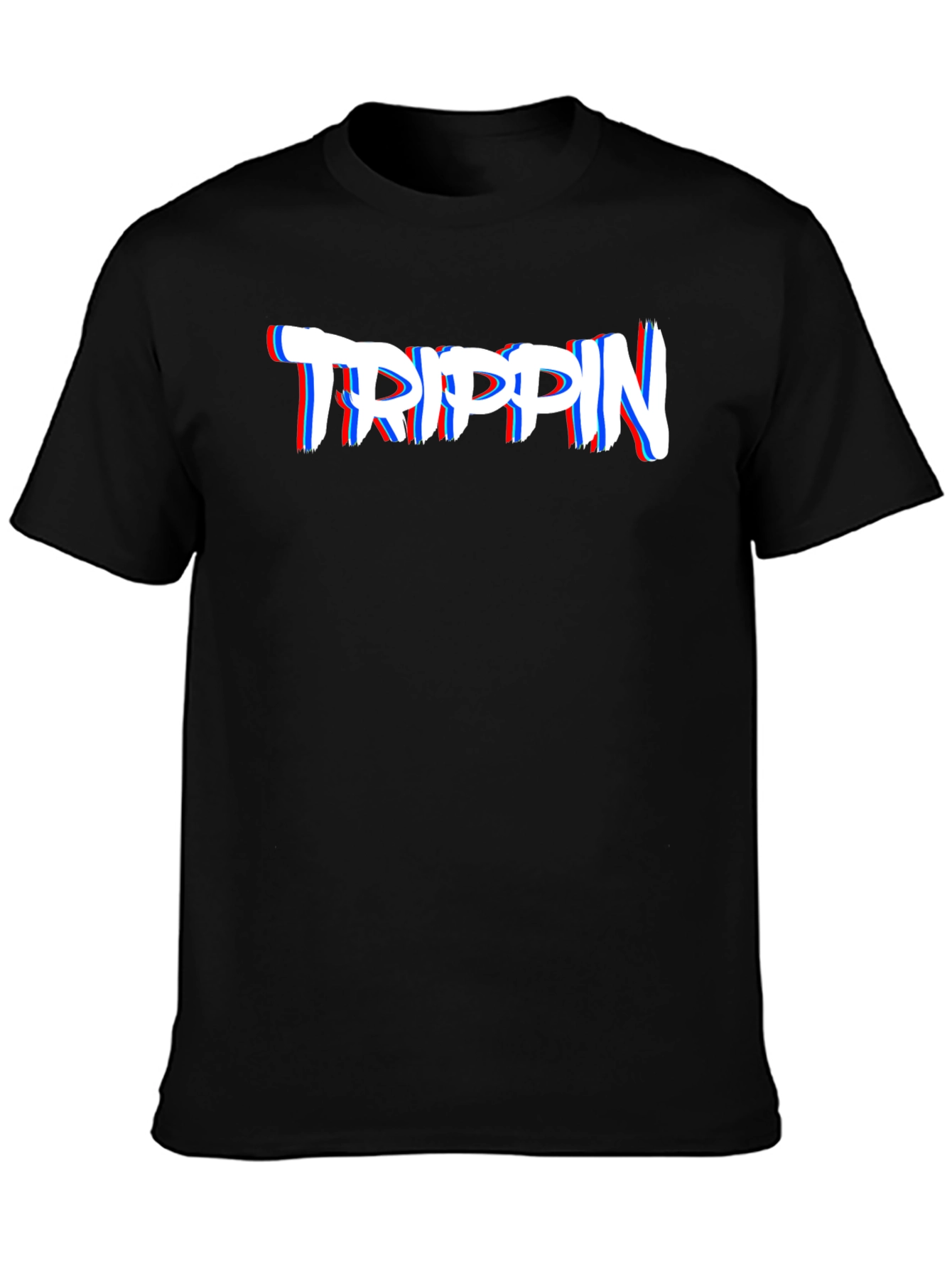 Trippin Glitch Effect Graphic Tee - Stylish Streetwear
