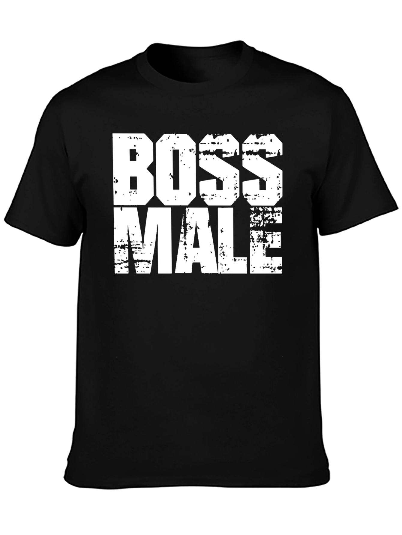 Boss Male Graphic Tee - Black Cotton Blend