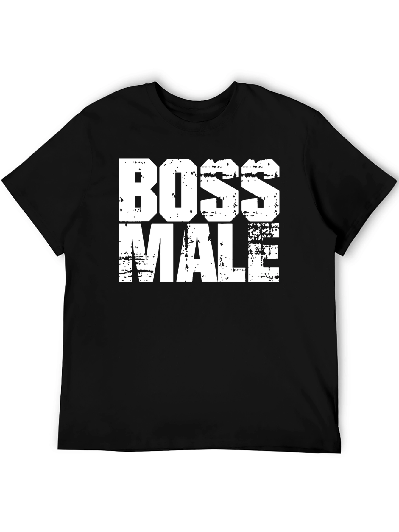 Boss Male Graphic Tee - Black Cotton Blend