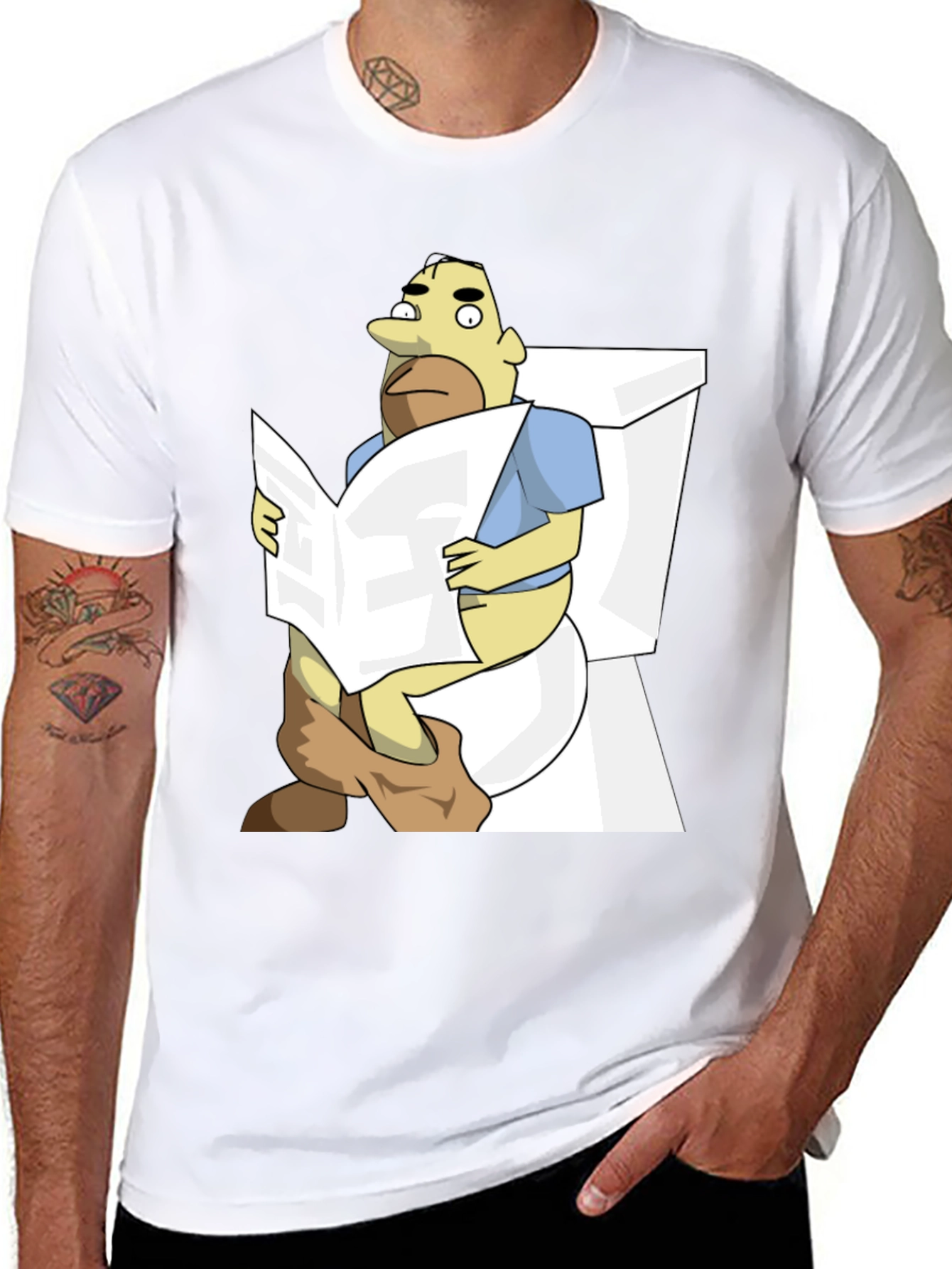 Toilet Time T-Shirt: Funny Cartoon Graphic Tee