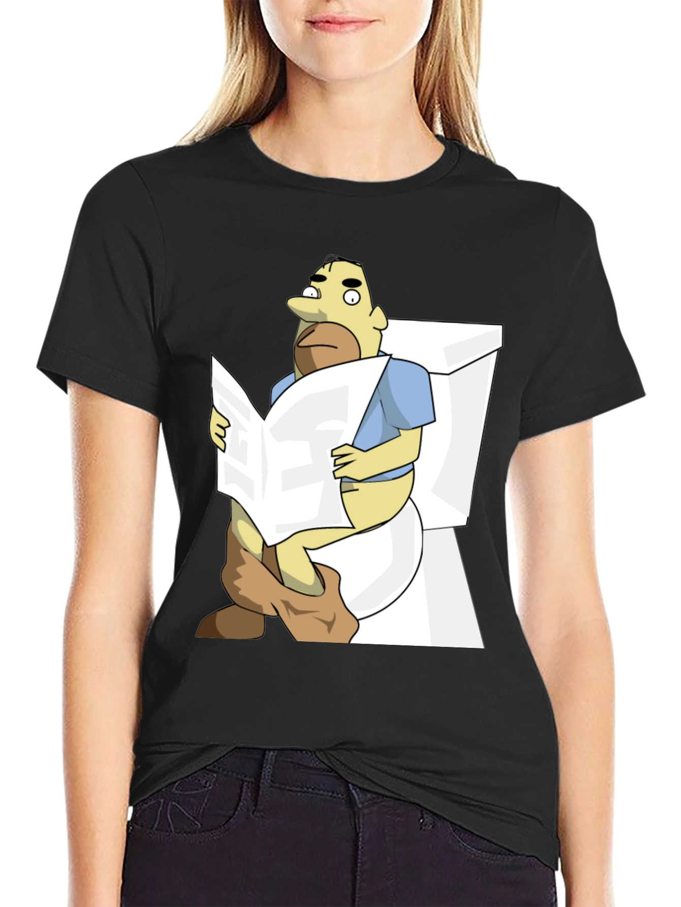 Toilet Time T-Shirt: Funny Cartoon Graphic Tee