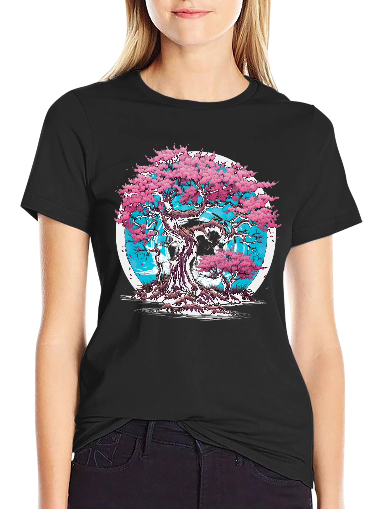 Cherry Blossom Tree Graphic T-Shirt