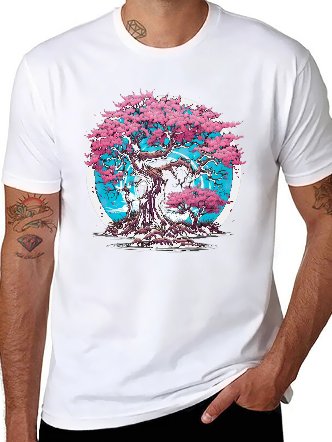 Cherry Blossom Tree Graphic T-Shirt