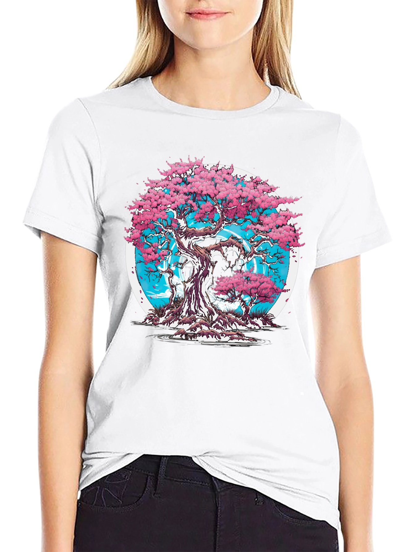 Cherry Blossom Tree Graphic T-Shirt