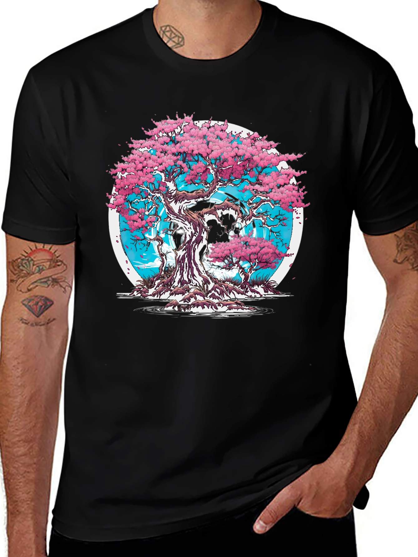 Cherry Blossom Tree Graphic T-Shirt