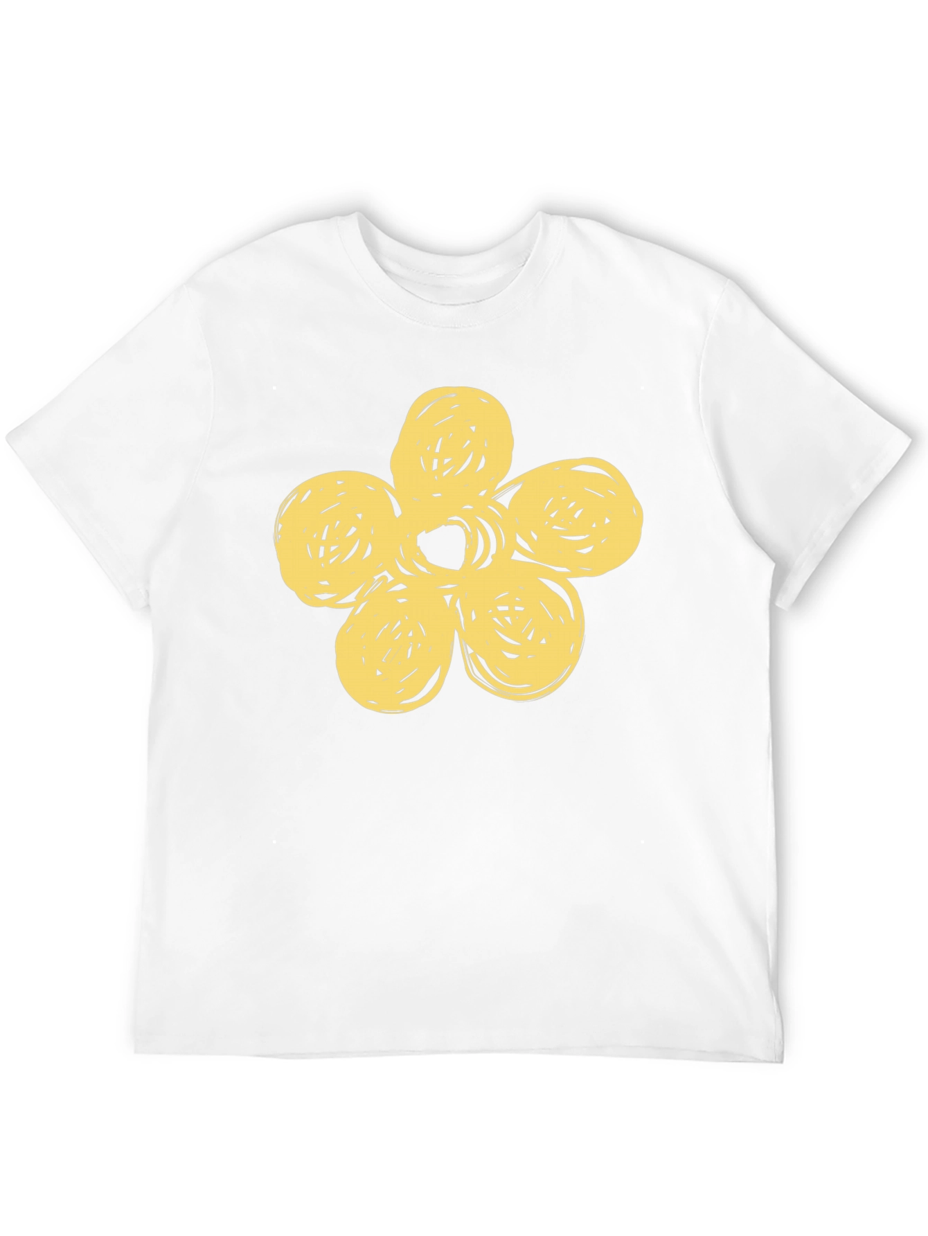 Black T-Shirt with Yellow Flower Design