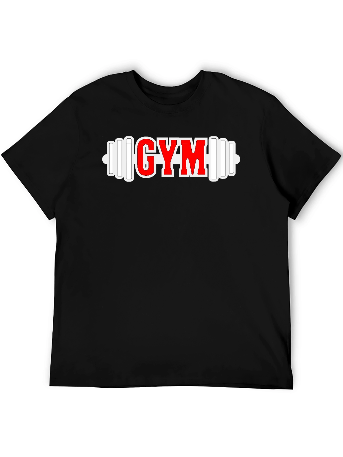 GYM Barbell Graphic Tee - Black Fitness Shirt