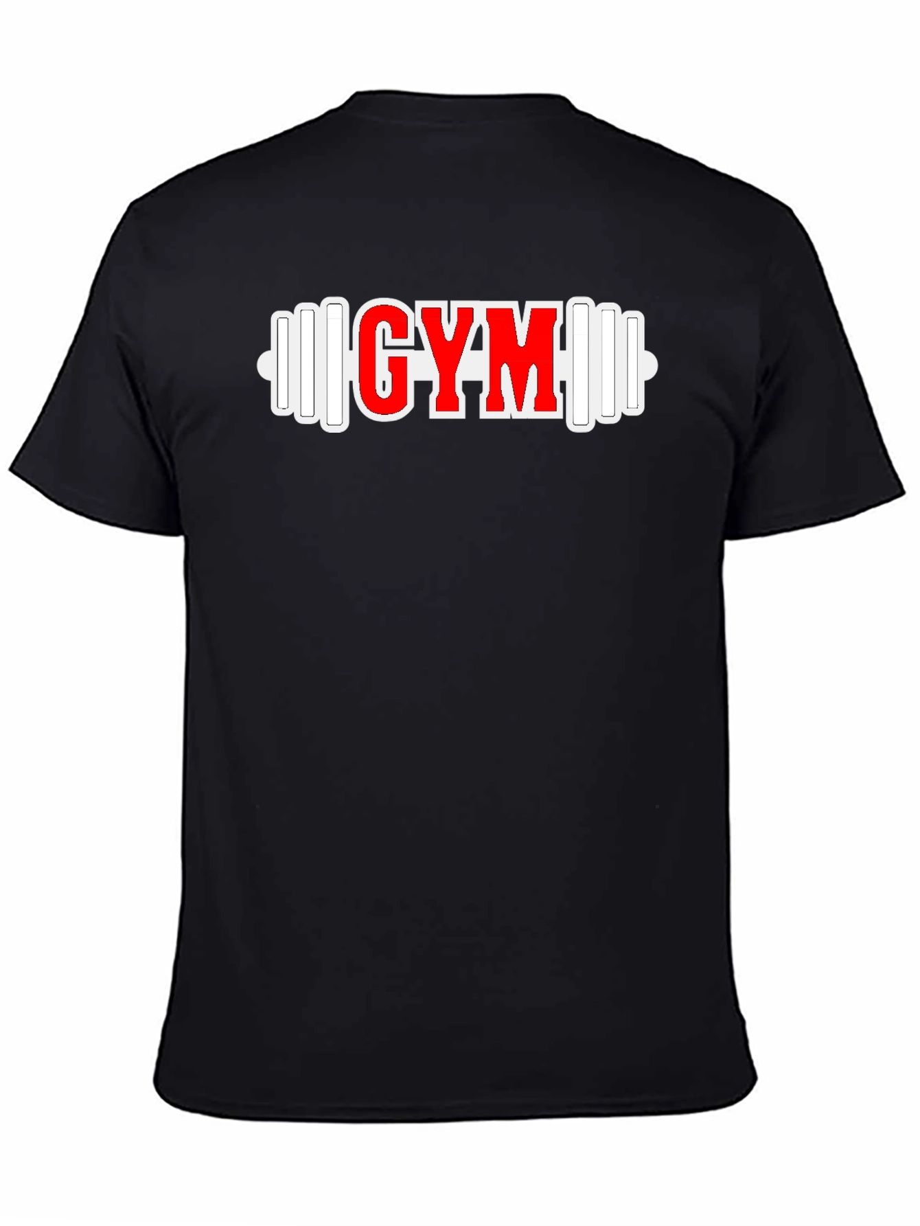GYM Barbell Graphic Tee - Black Fitness Shirt