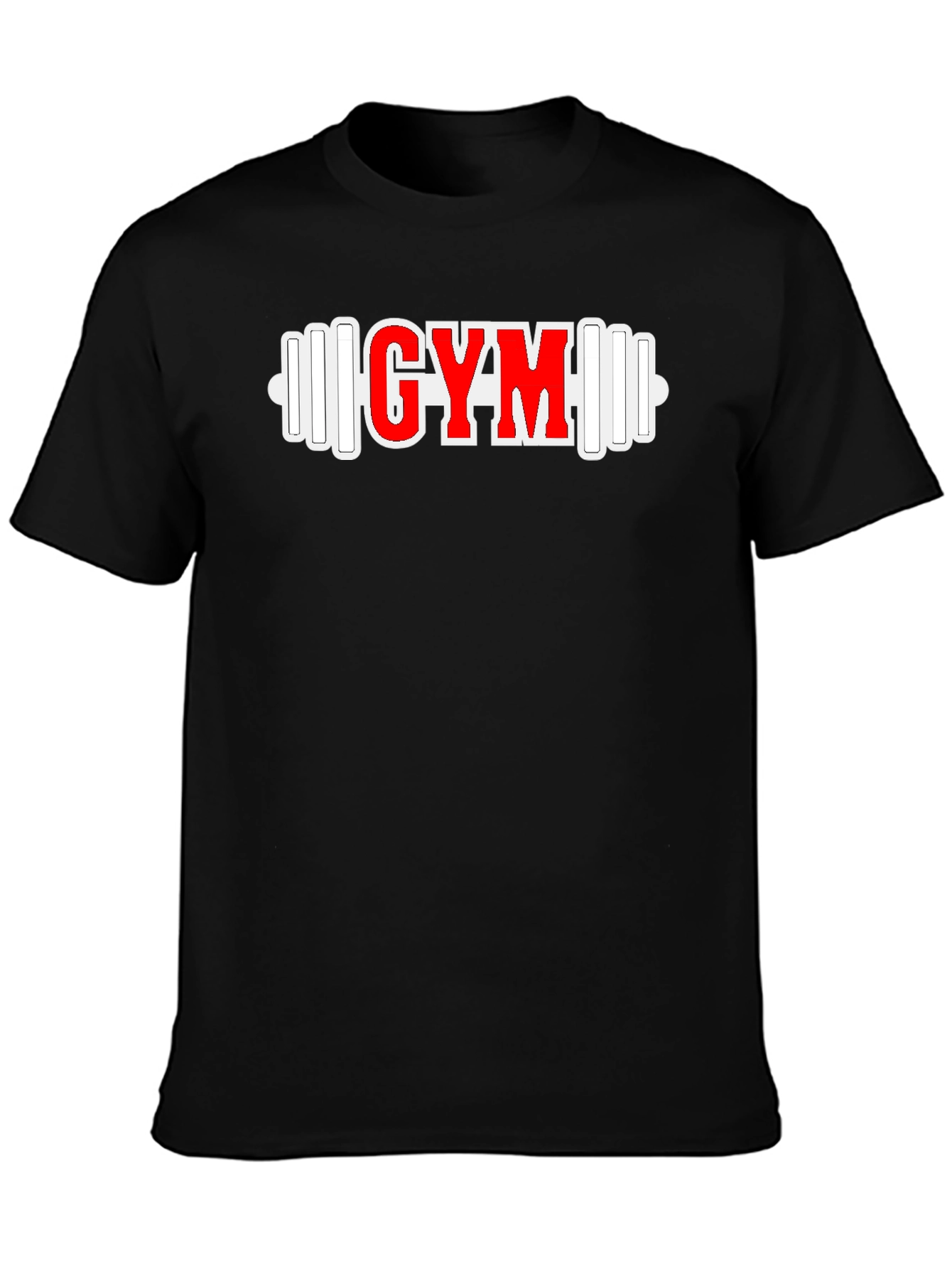 GYM Barbell Graphic Tee - Black Fitness Shirt
