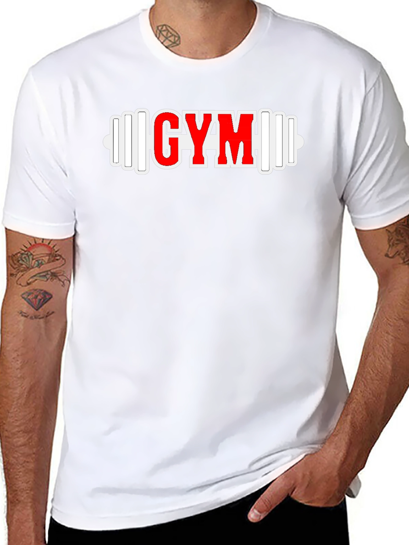 GYM Barbell Graphic Tee - Black Fitness Shirt
