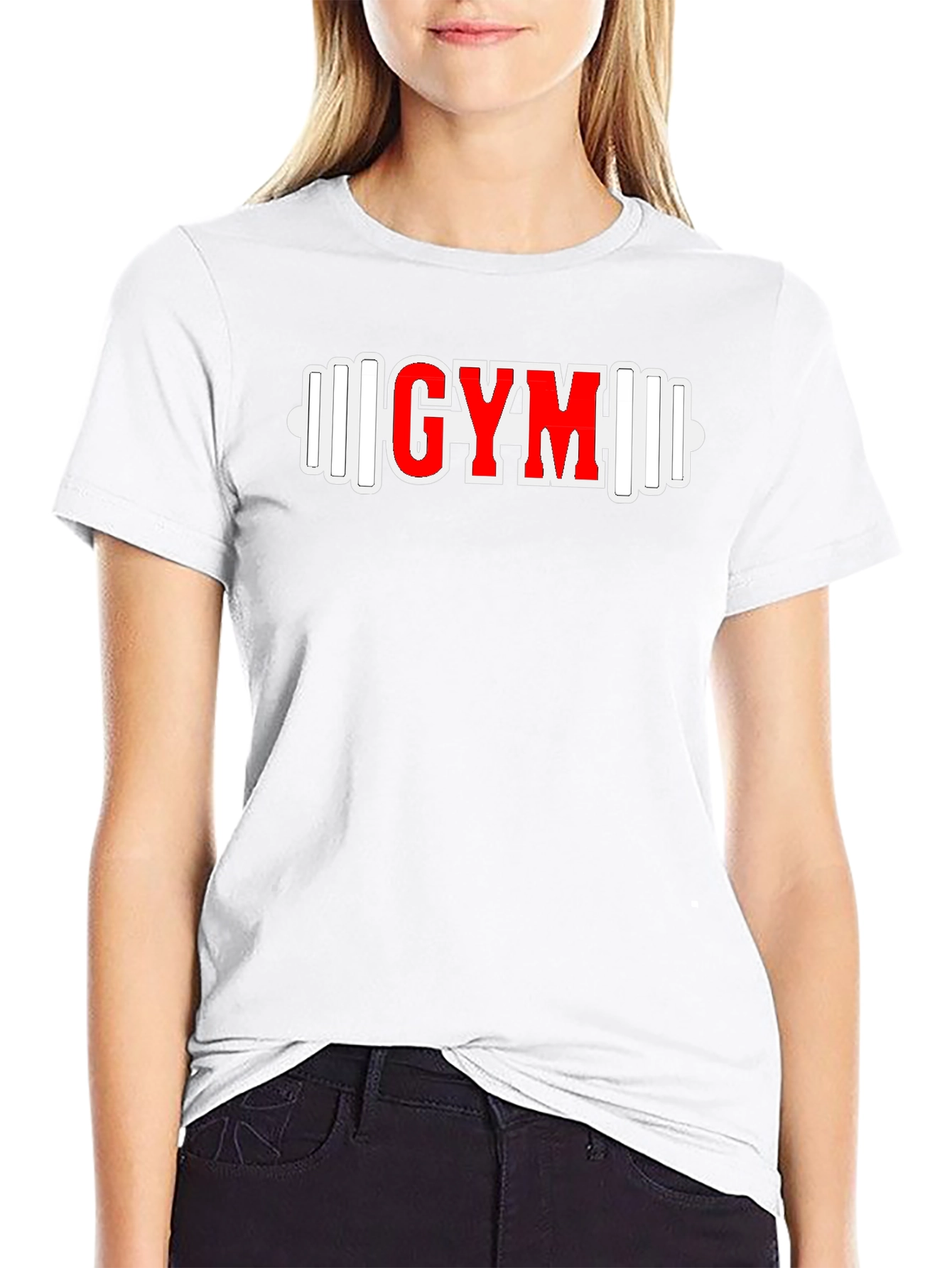 GYM Barbell Graphic Tee - Black Fitness Shirt