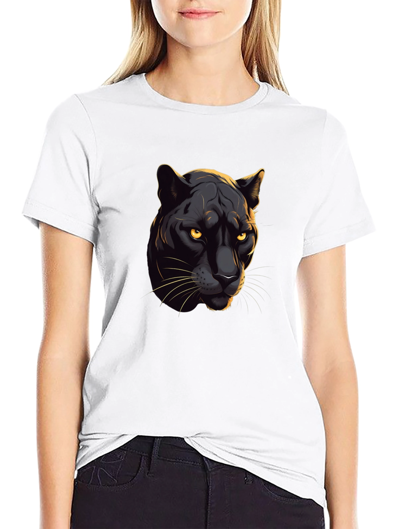 Black Panther Graphic Tee - Cool Cat Design