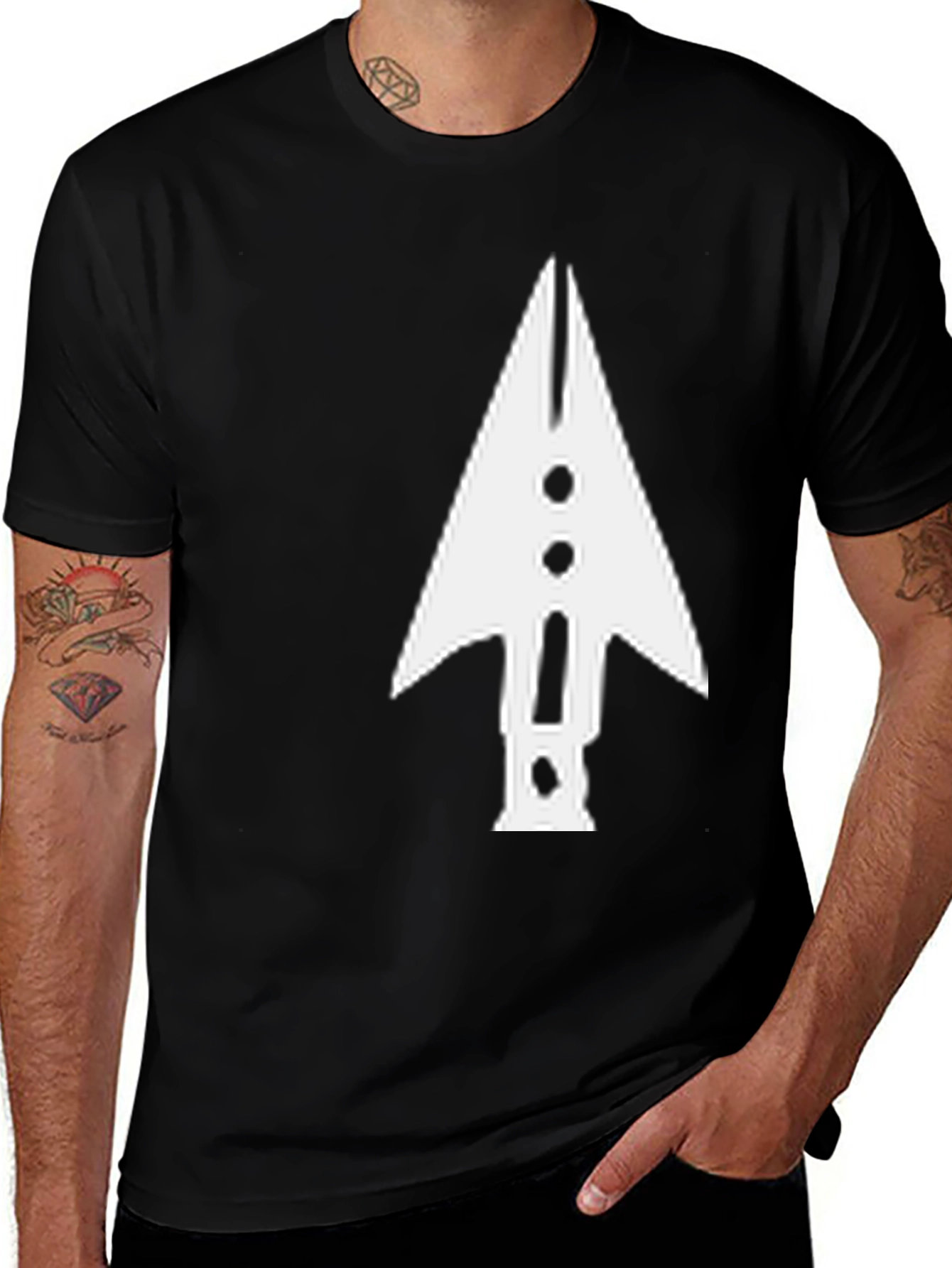 Arrowhead Graphic Tee - Black Cotton Casual Wear