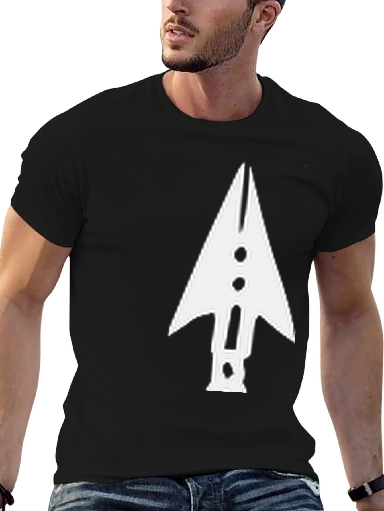 Arrowhead Graphic Tee - Black Cotton Casual Wear