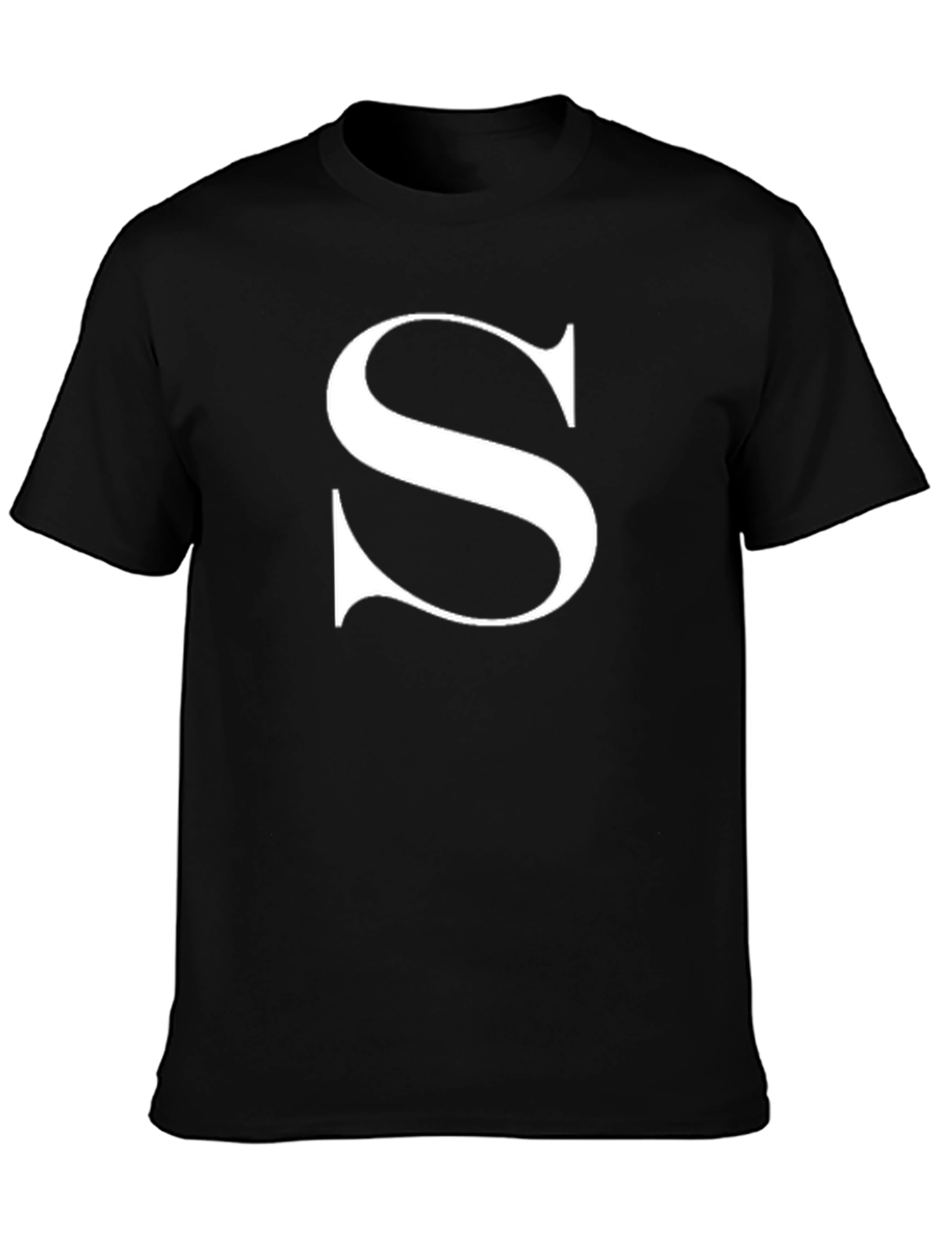 Bold Initial S Black T-Shirt