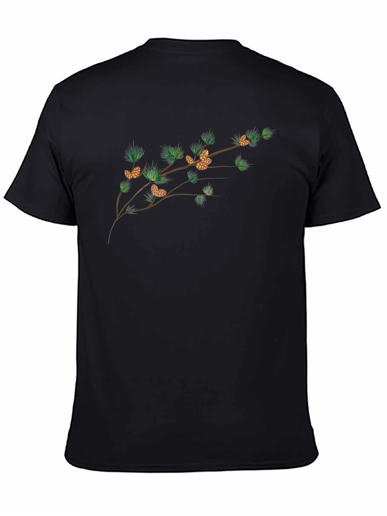 Botanical Branch Graphic Tee - Mens Black T-Shirt