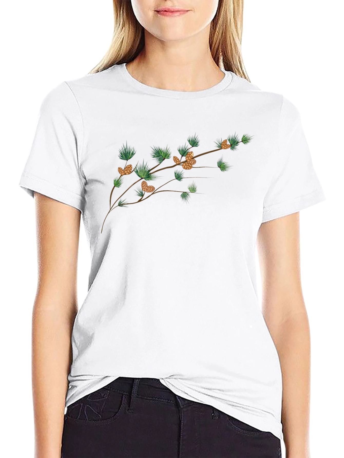 Botanical Branch Graphic Tee - Mens Black T-Shirt