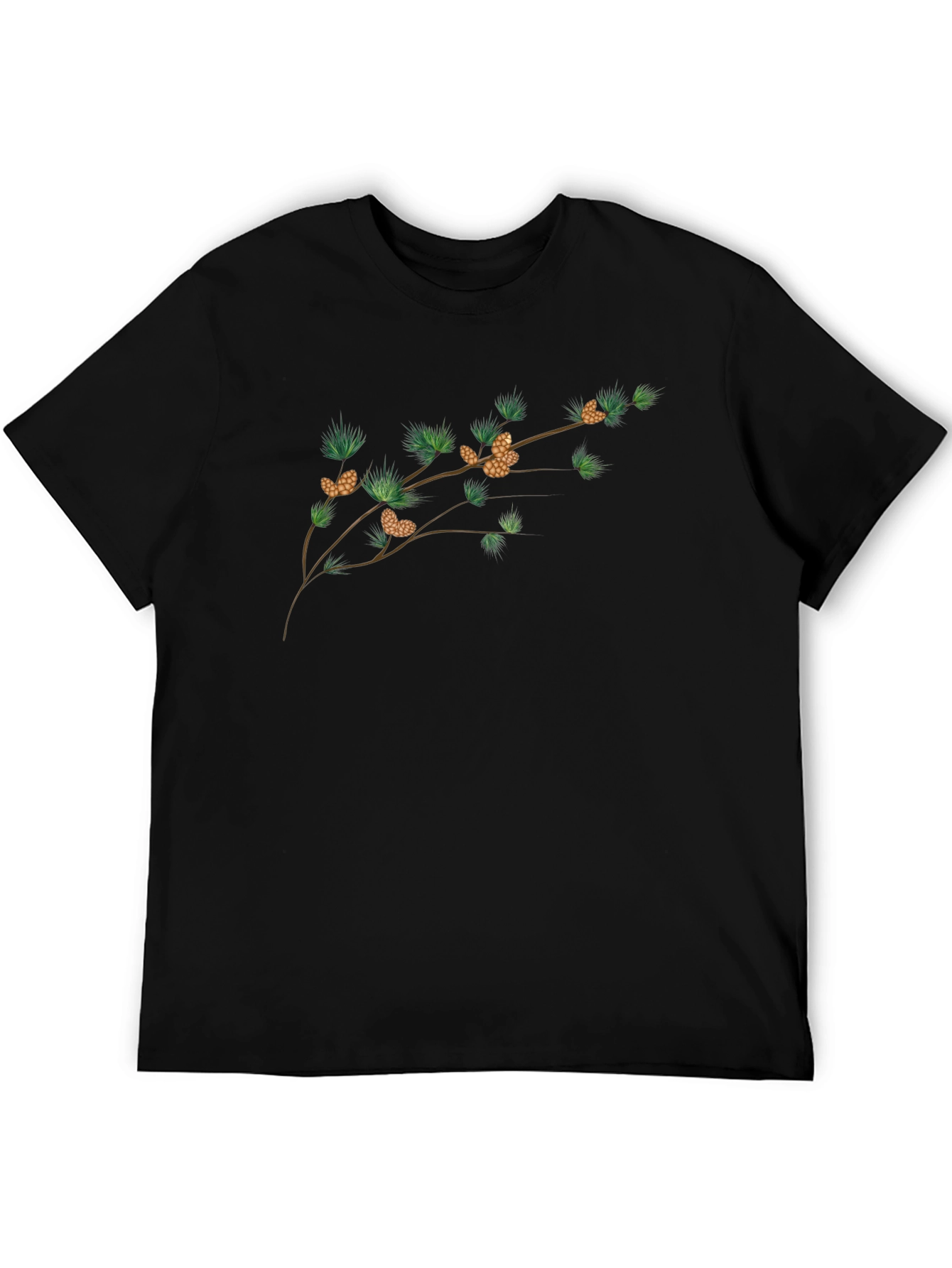 Botanical Branch Graphic Tee - Mens Black T-Shirt