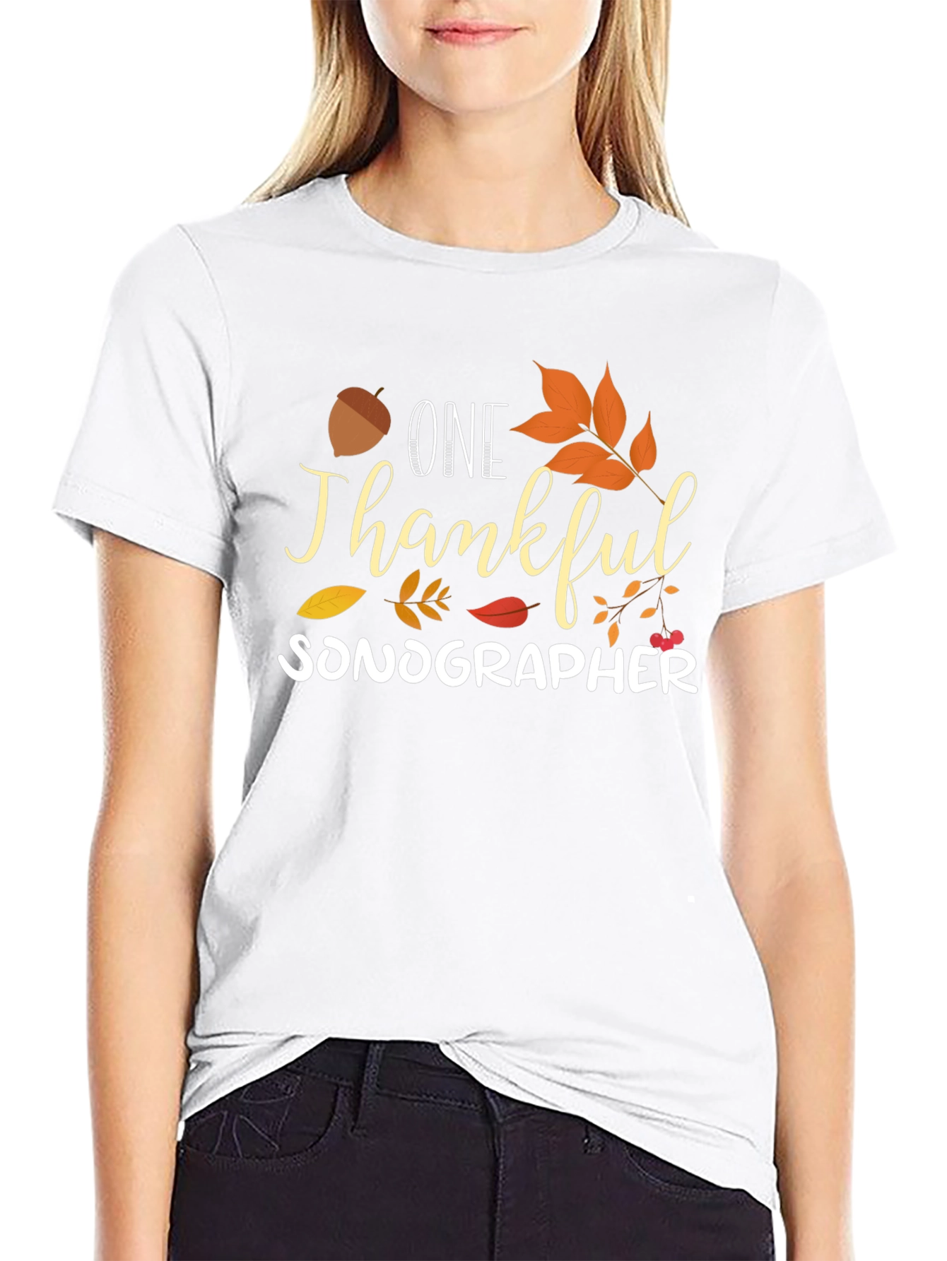 Thankful Sonographer T-Shirt - Fall Thanksgiving Tee