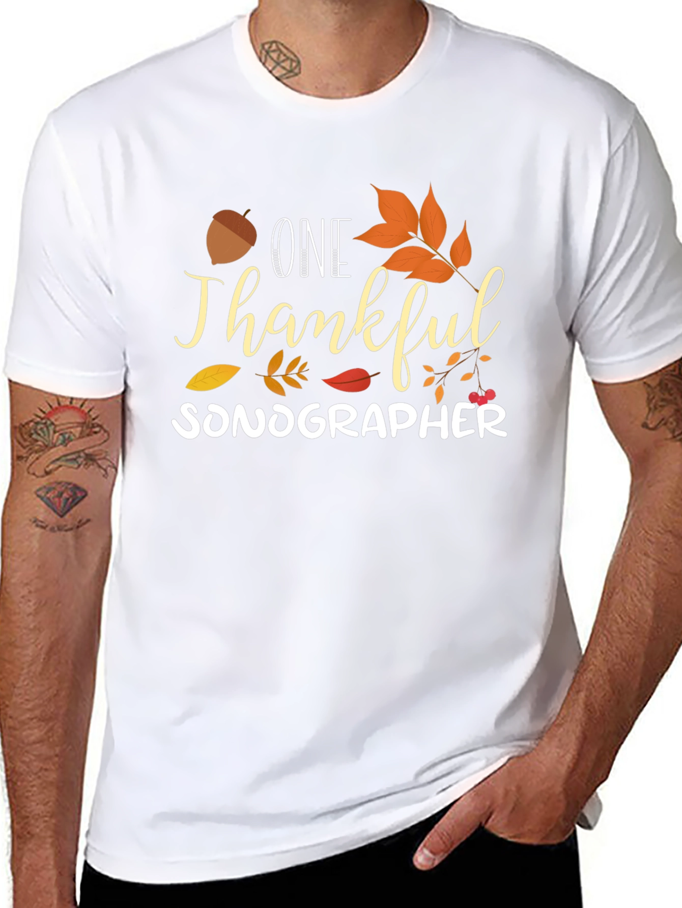 Thankful Sonographer T-Shirt - Fall Thanksgiving Tee
