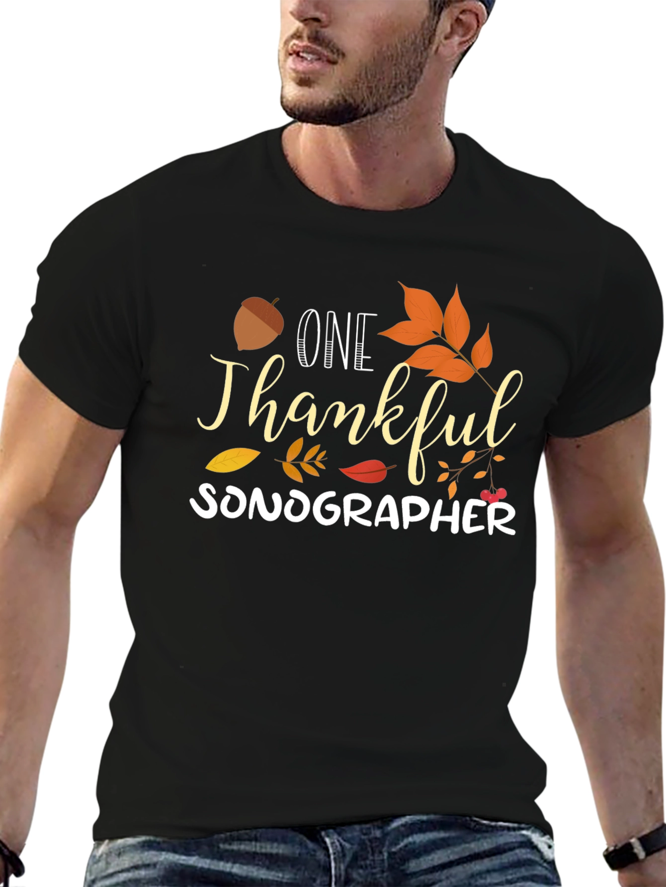Thankful Sonographer T-Shirt - Fall Thanksgiving Tee