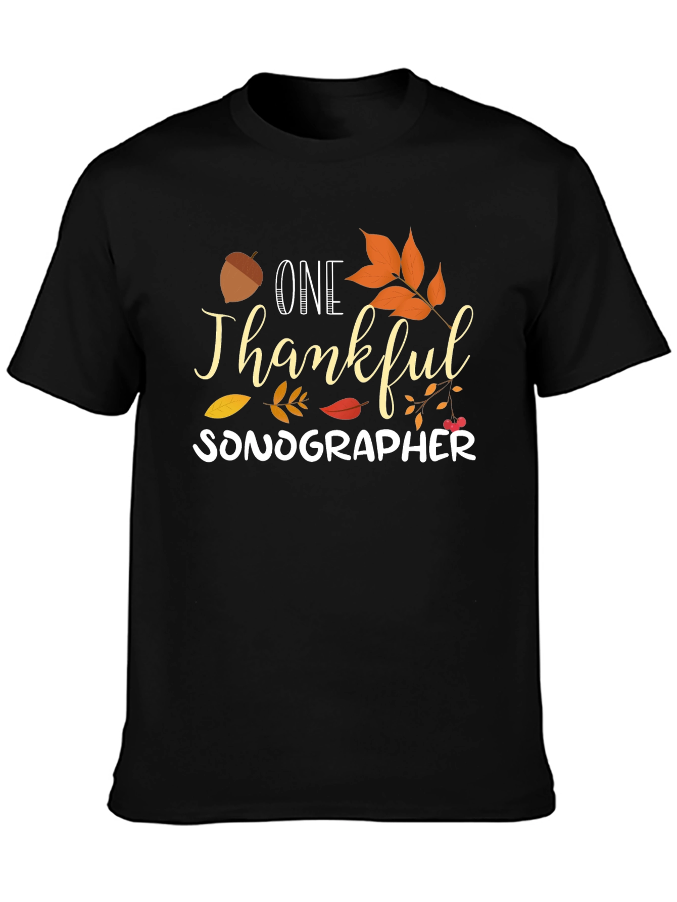 Thankful Sonographer T-Shirt - Fall Thanksgiving Tee