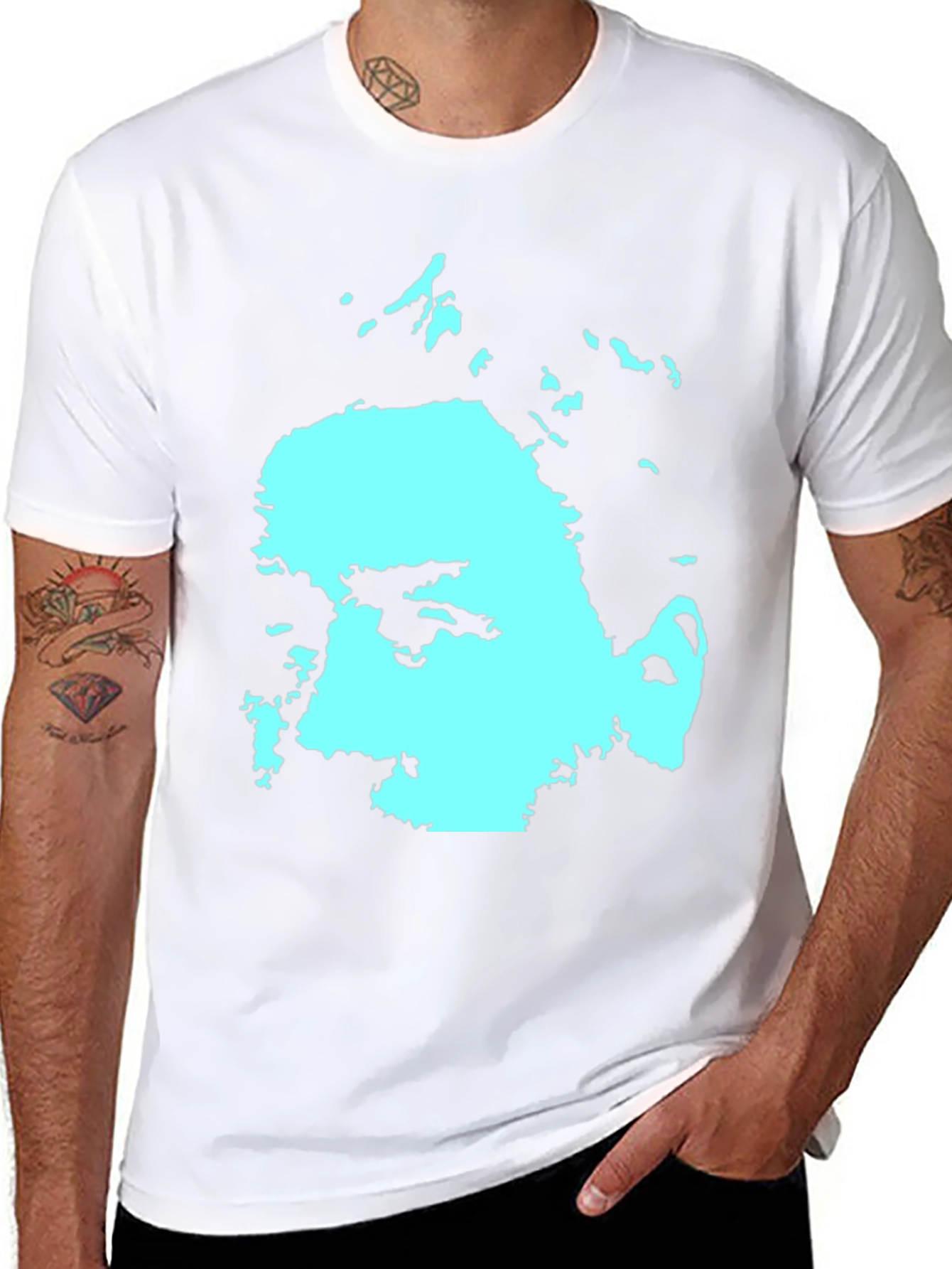 Abstract Face Graphic Black Cotton Tee