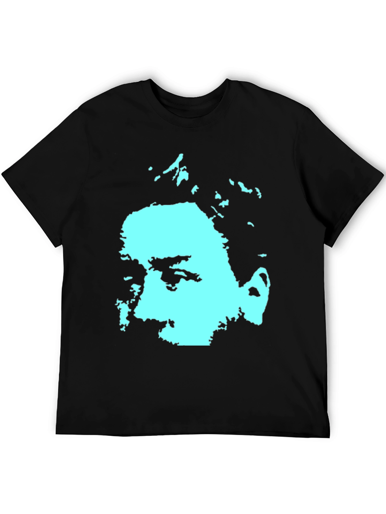 Abstract Face Graphic Black Cotton Tee