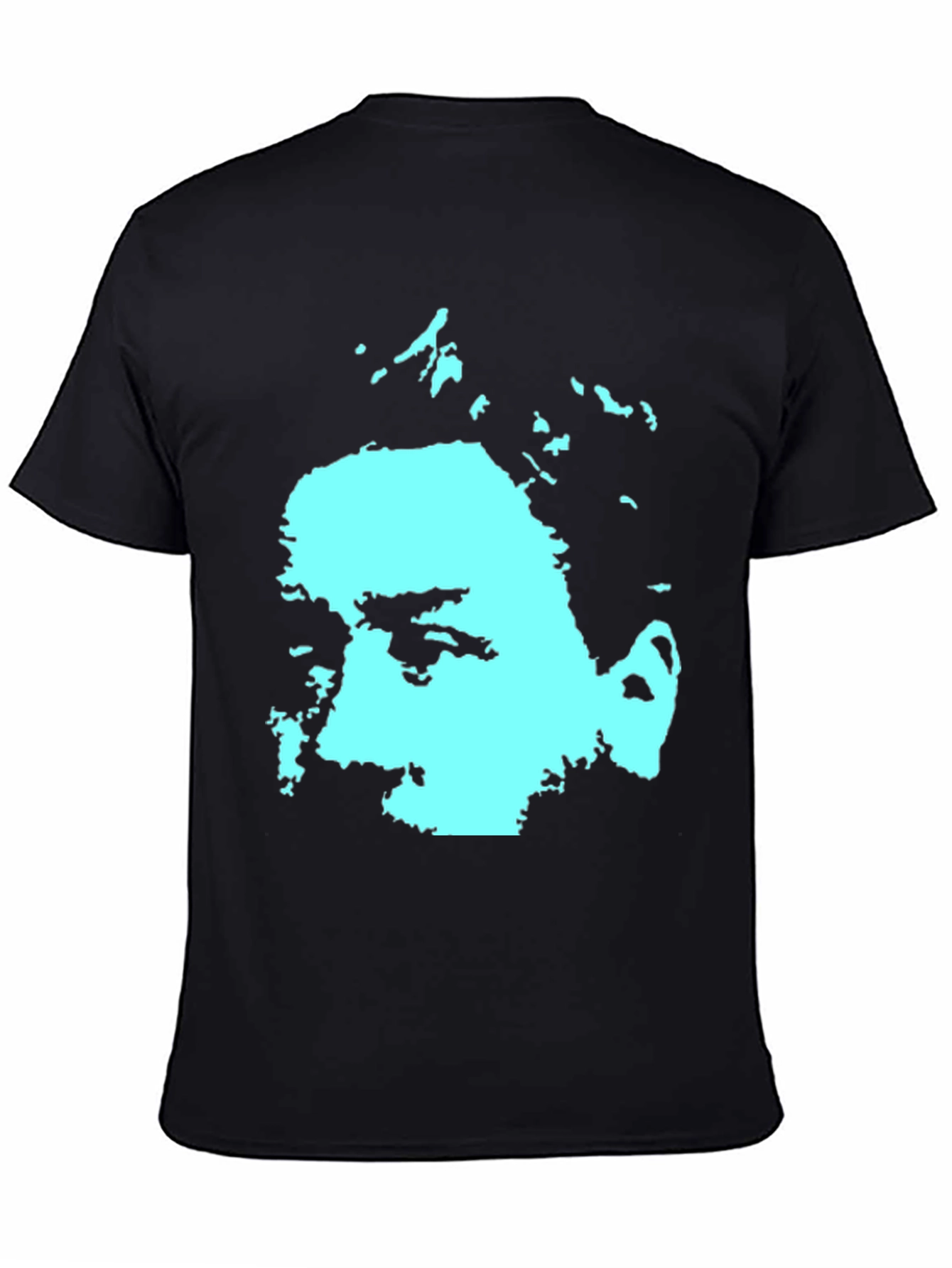 Abstract Face Graphic Black Cotton Tee
