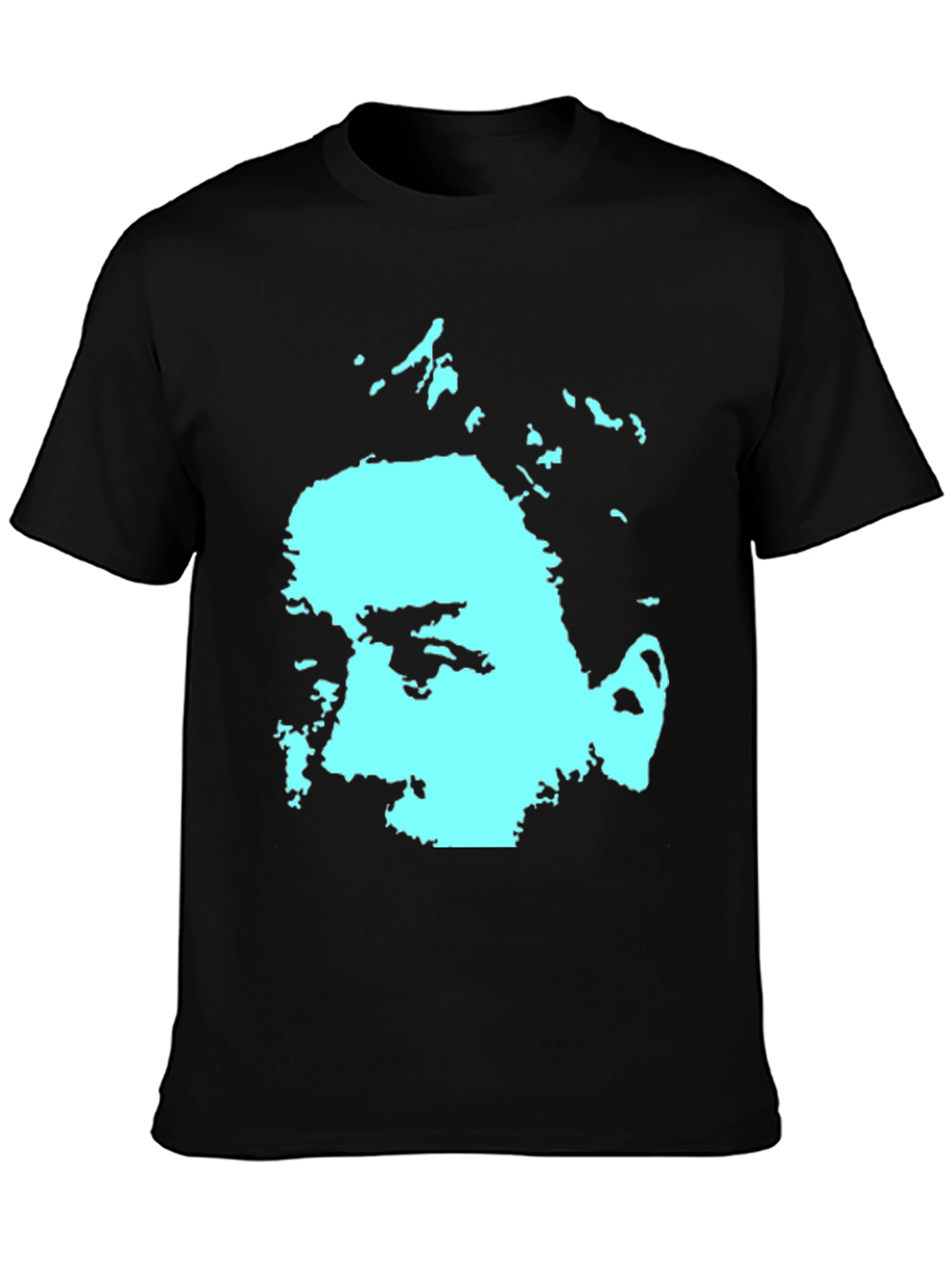 Abstract Face Graphic Black Cotton Tee