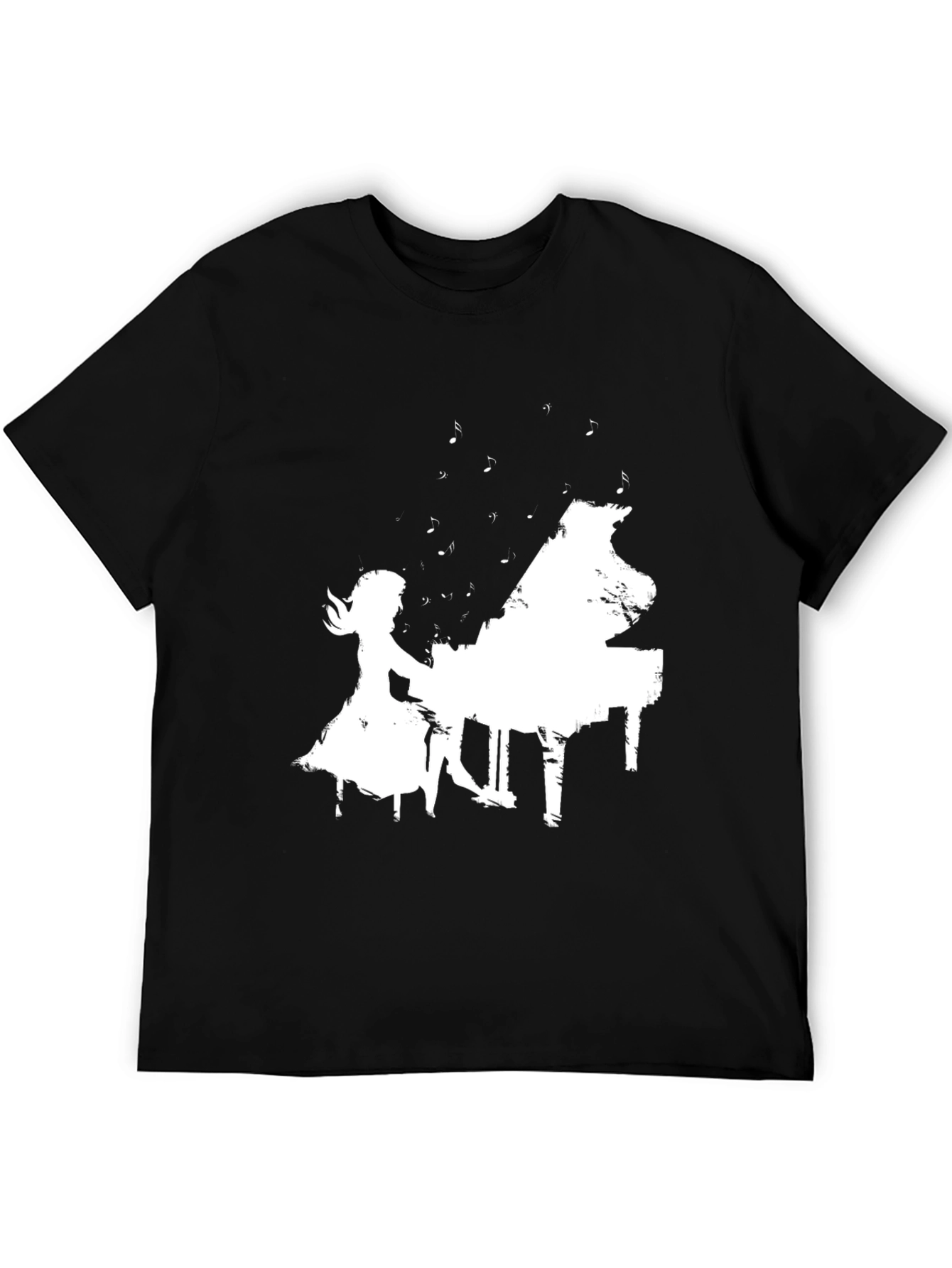 Piano Player Graphic Tee - Stylish Black T-Shirt