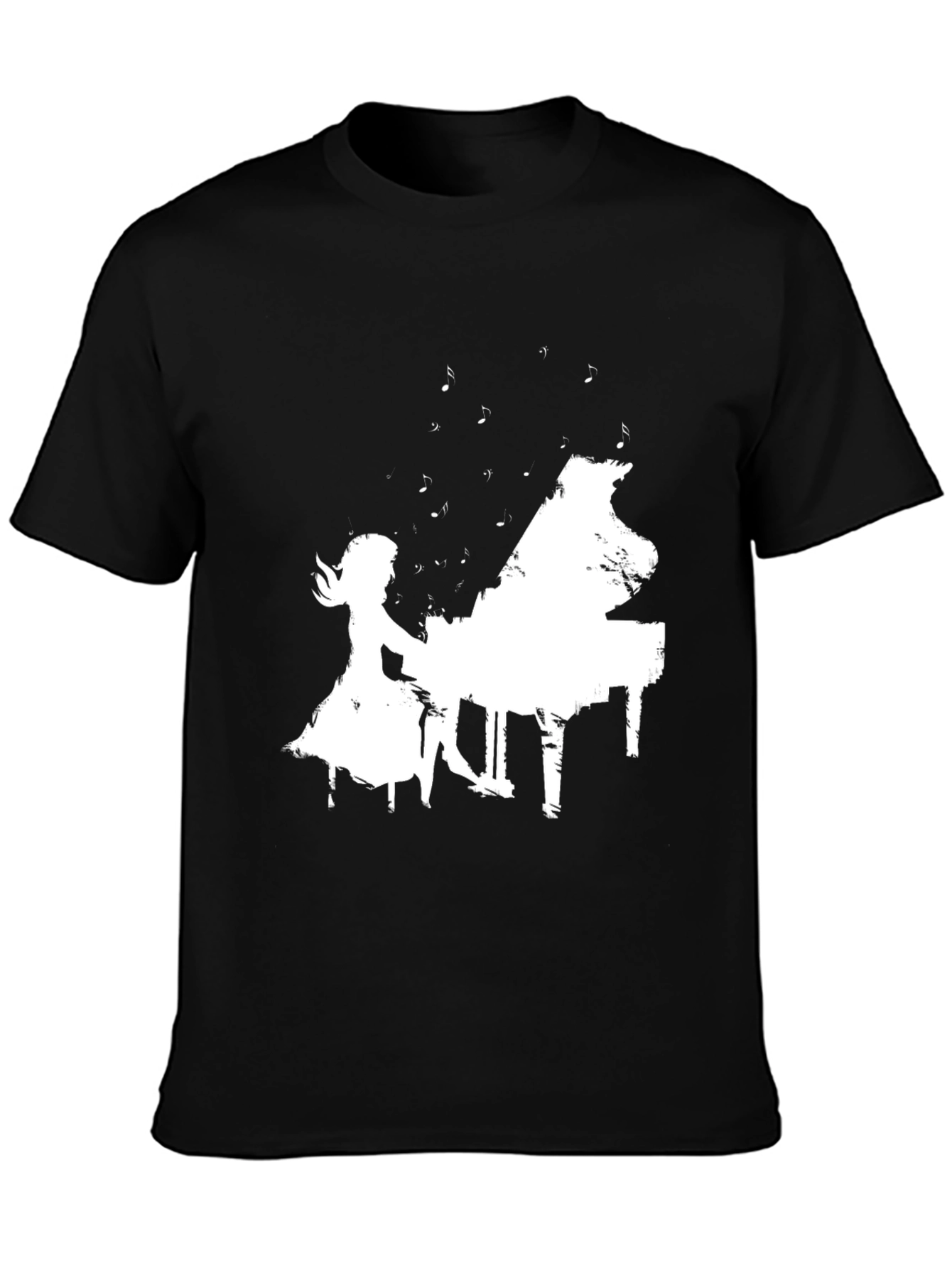 Piano Player Graphic Tee - Stylish Black T-Shirt