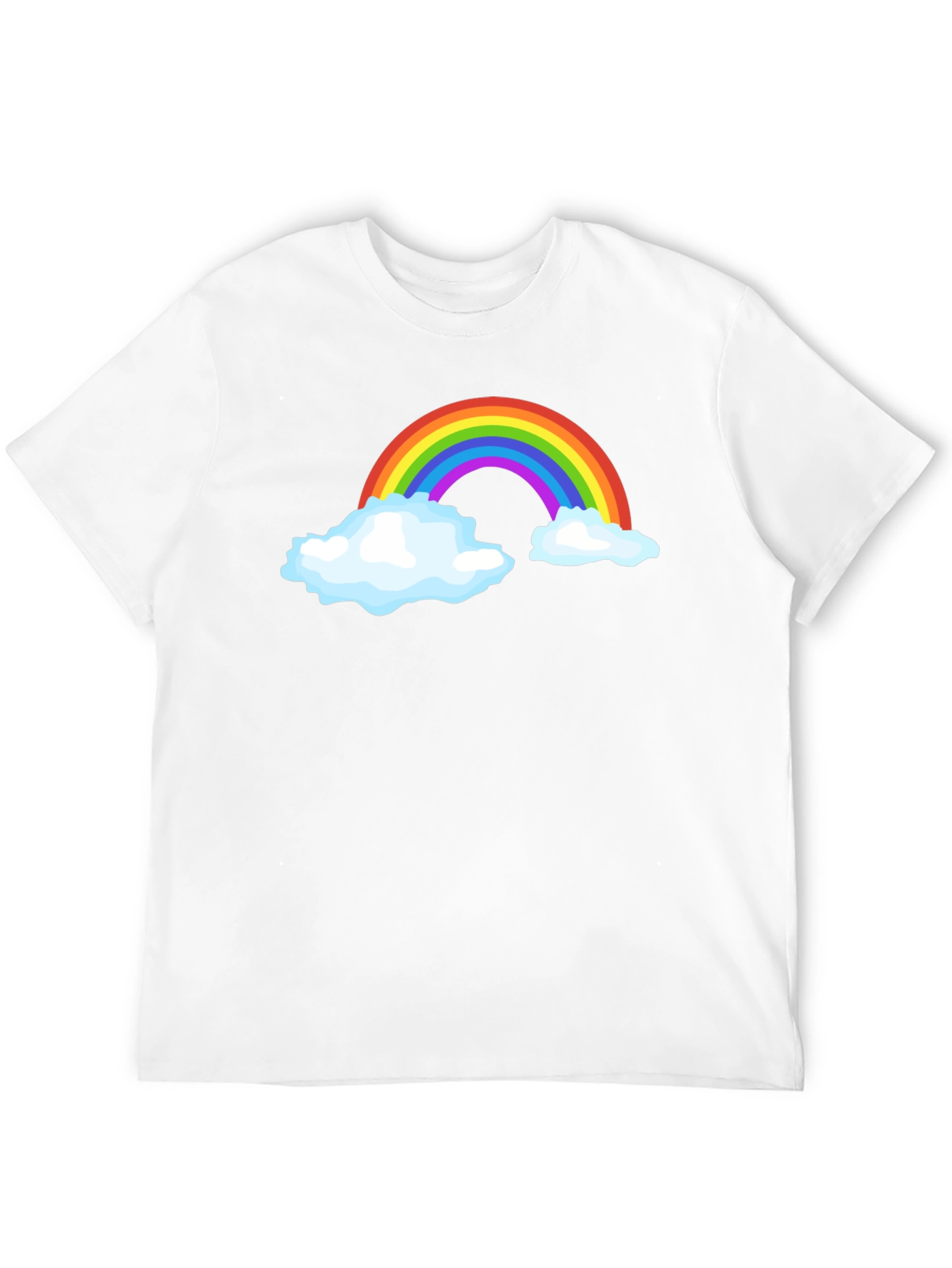 Rainbow Cloud Graphic Tee - Black Cotton T-Shirt