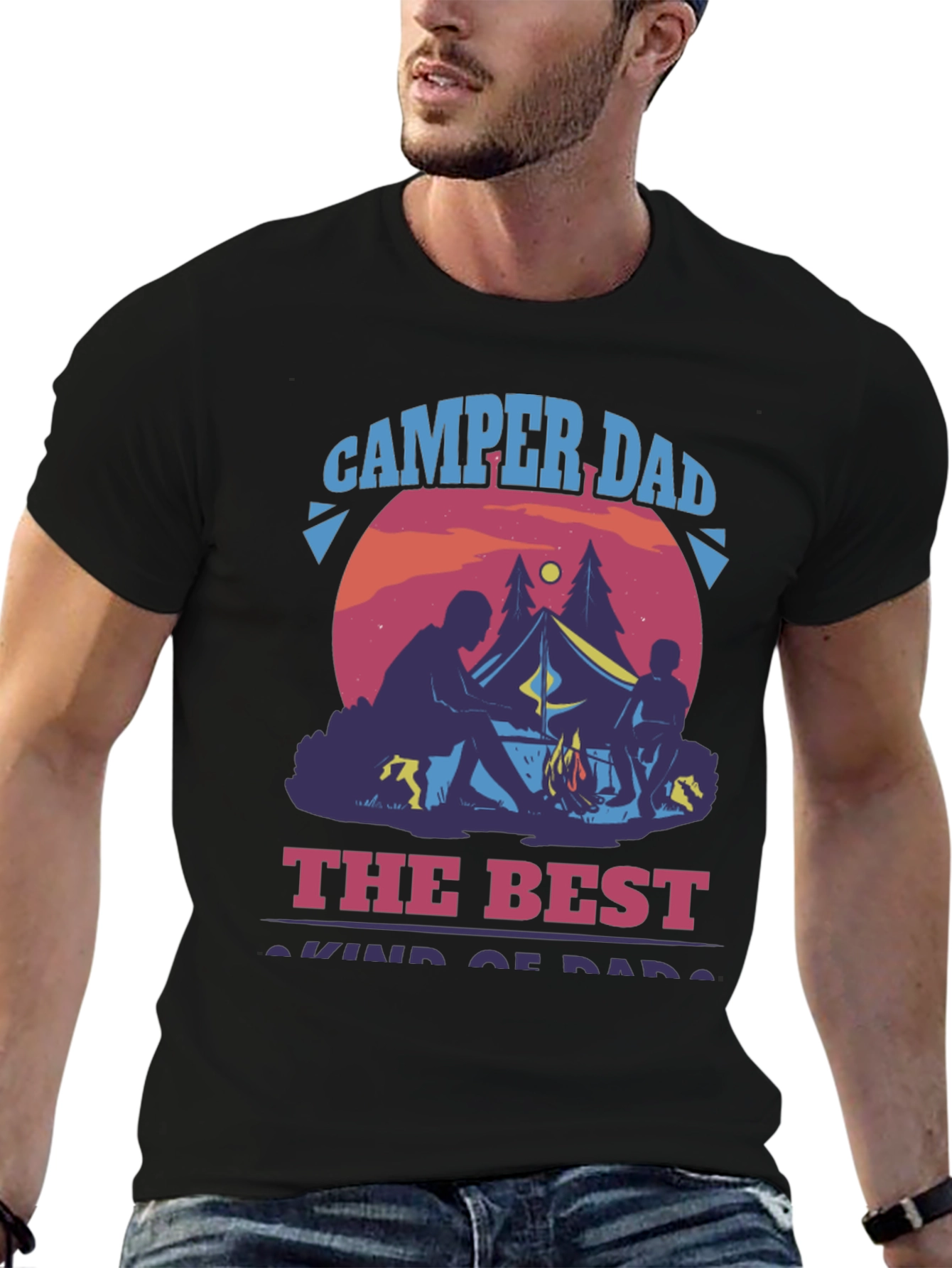 Camper Dad Graphic T-Shirt - Best Dad Camping Shirt