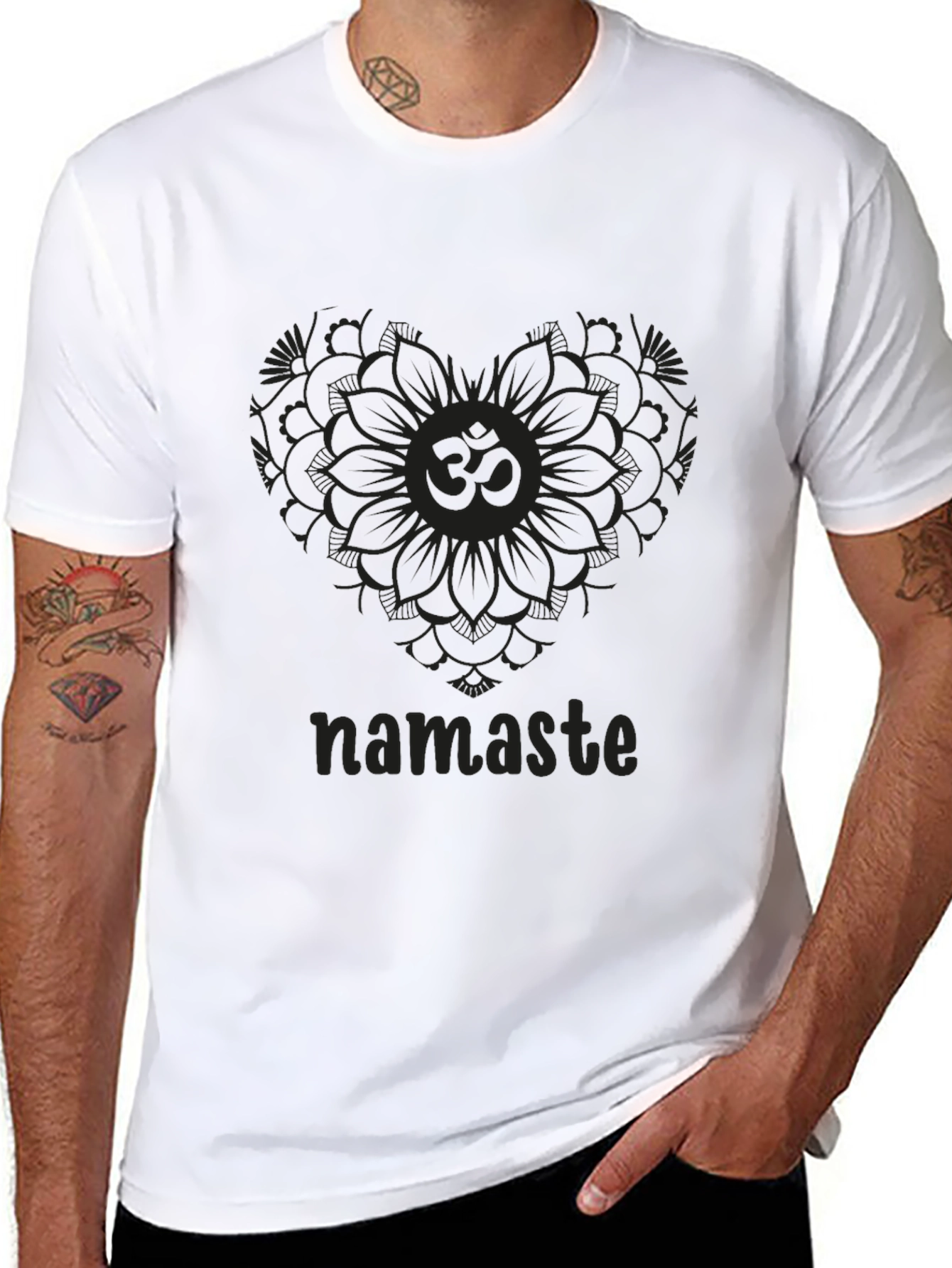 Namaste Om Heart T-Shirt - Yoga Inspired Graphic Tee