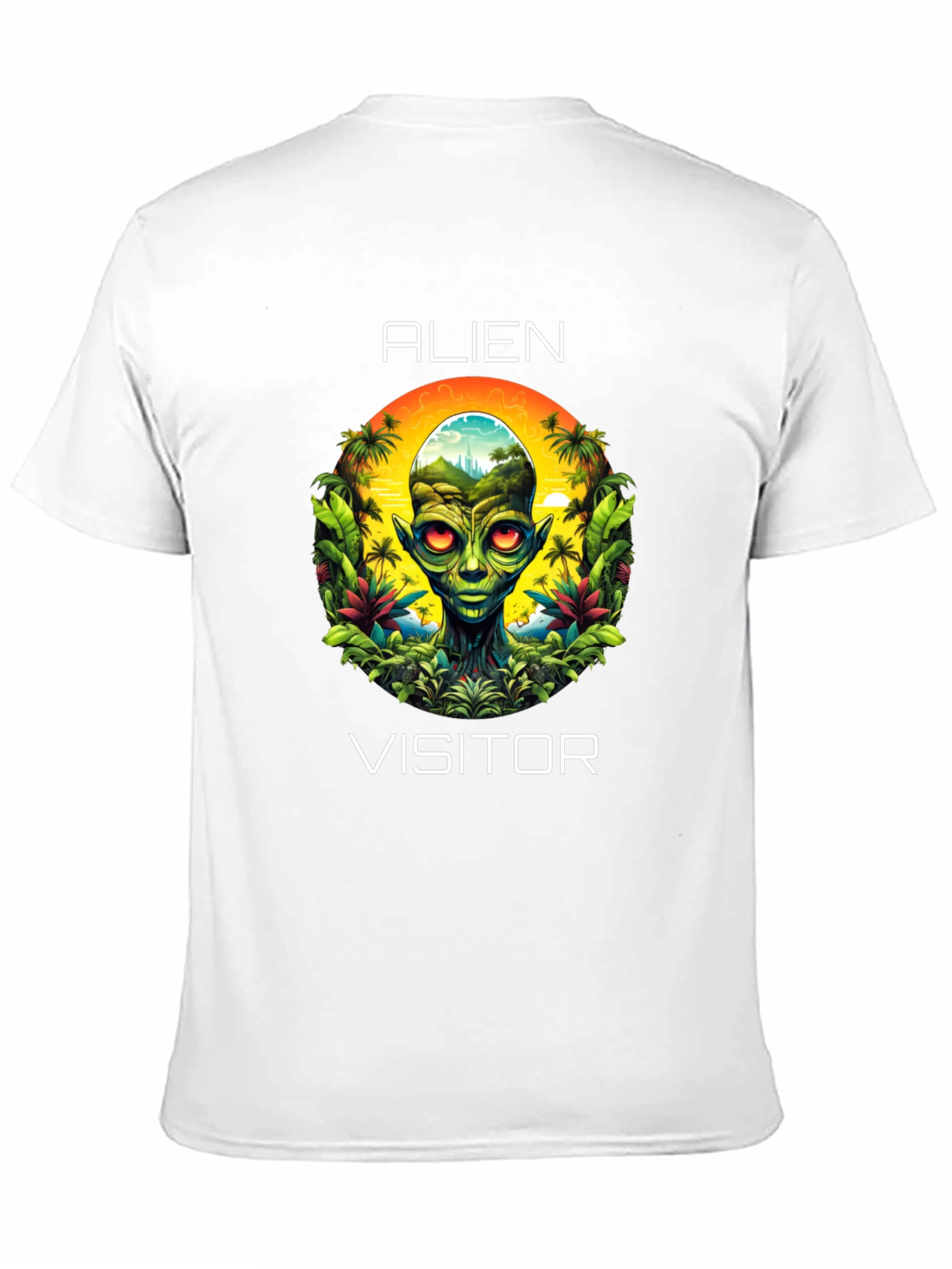 Alien Visitor Graphic T-Shirt - Black