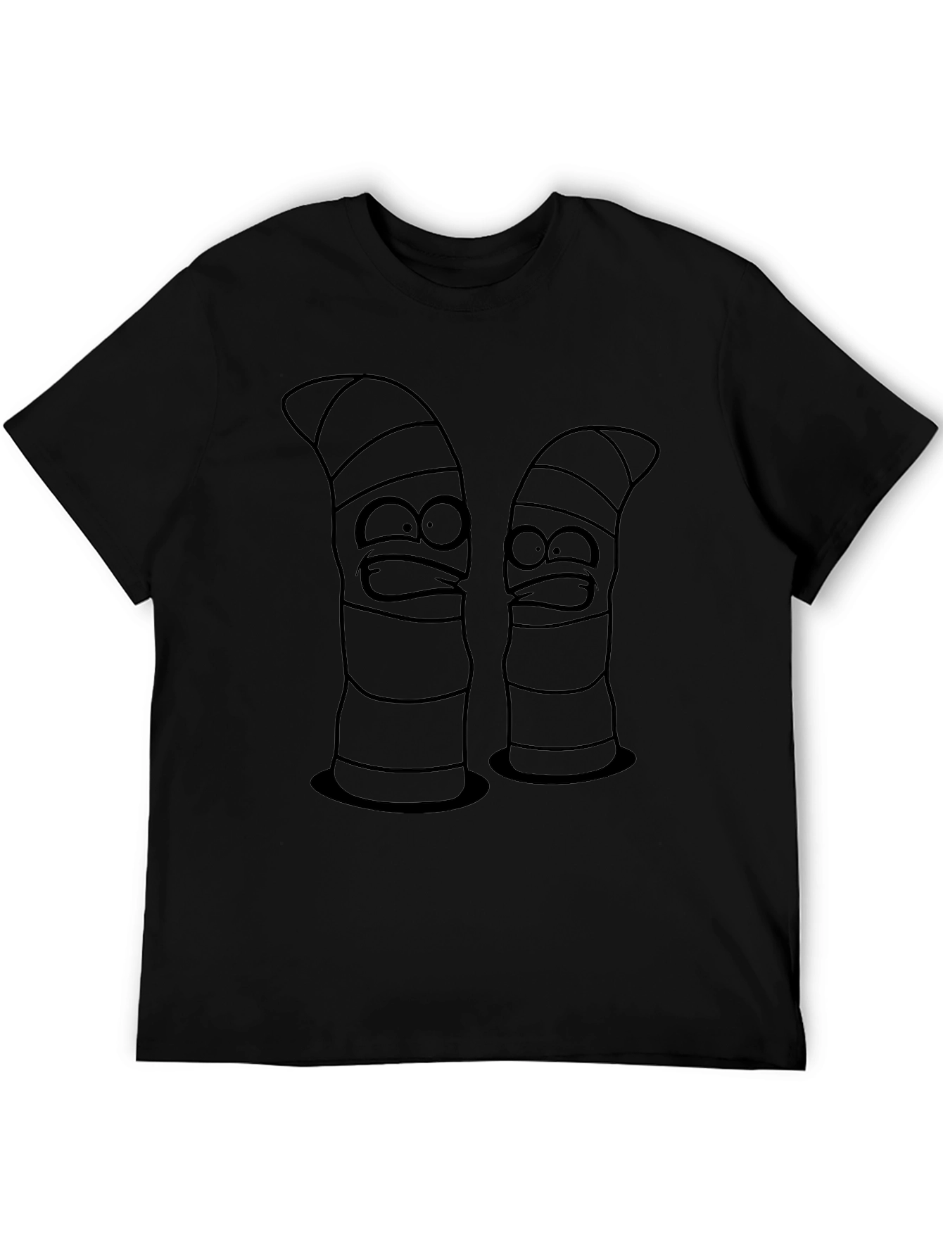 Cartoon Worm Black Graphic Tee