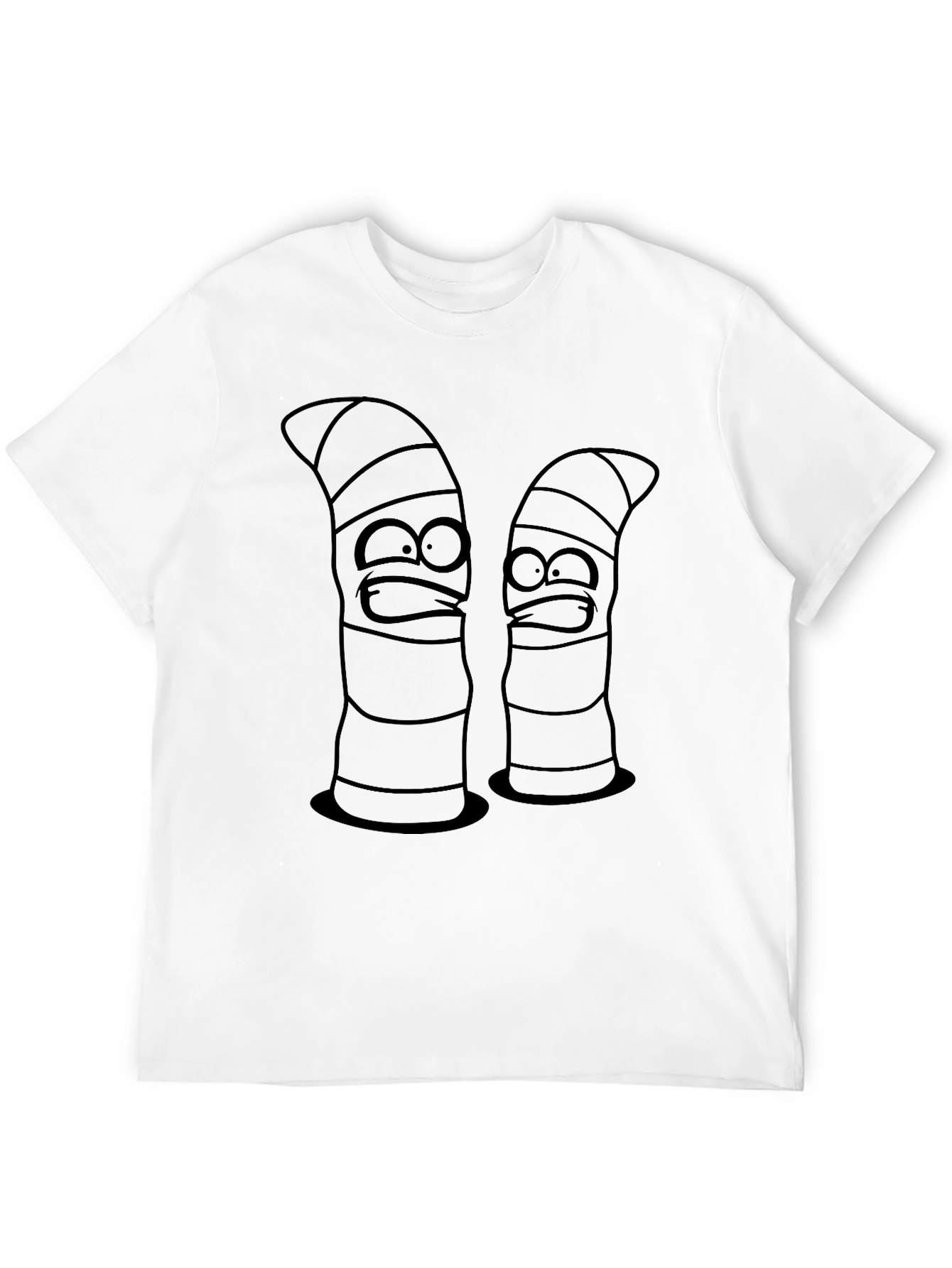 Cartoon Worm Black Graphic Tee
